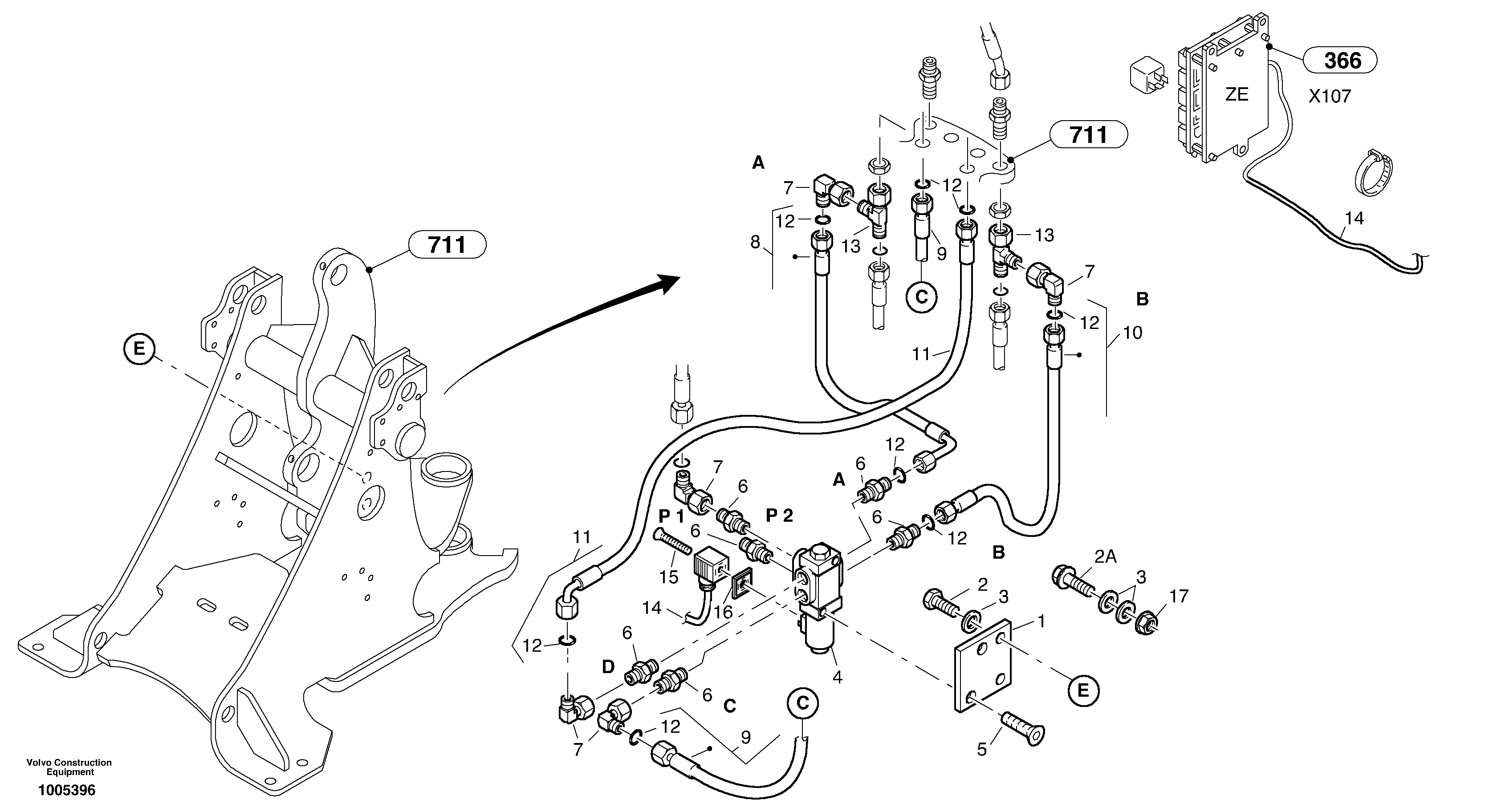 Hydraulic function - Nr. 3 — volvo parts diagram