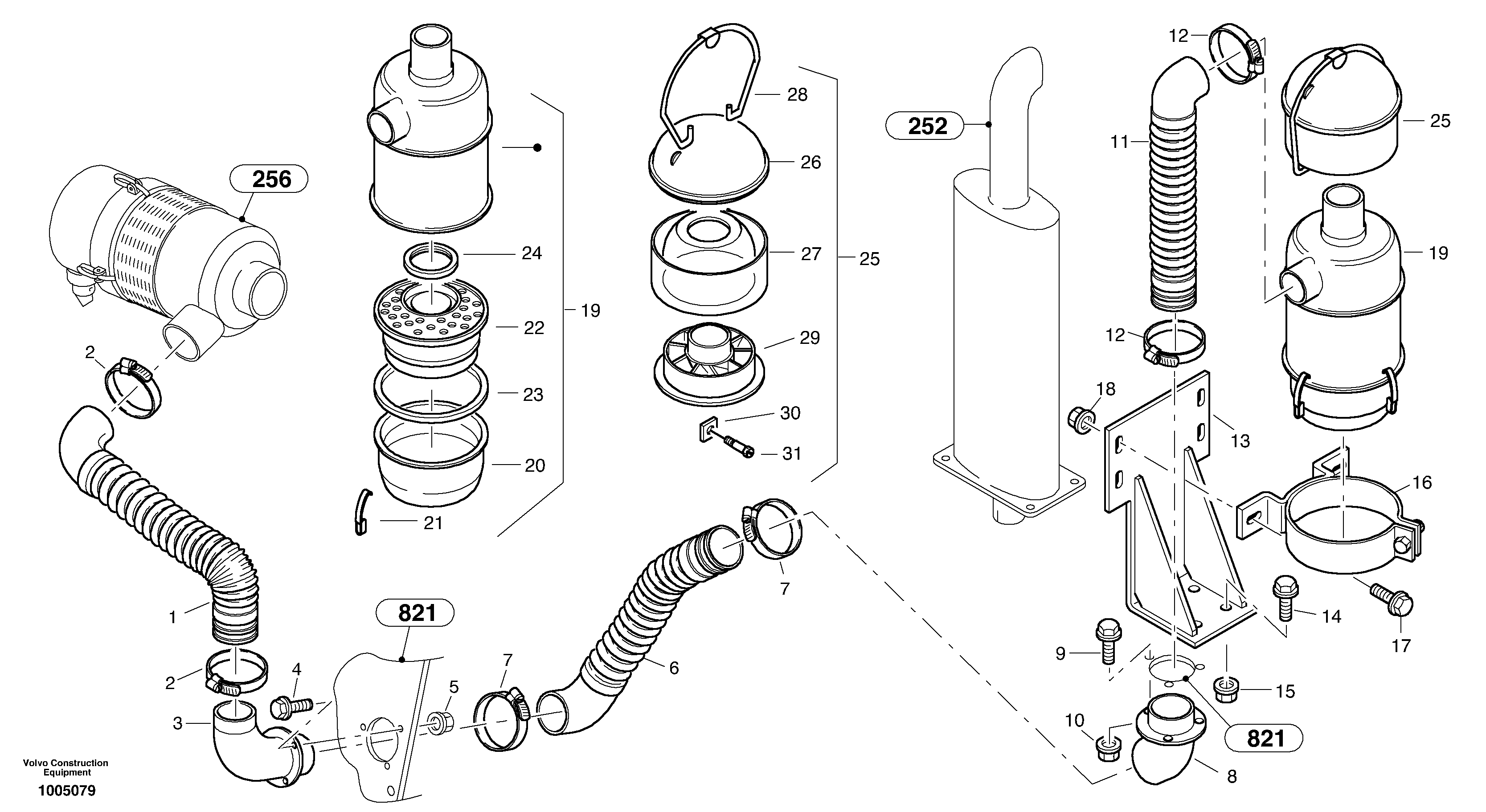 Prefilter - Oil bath air filter — volvo parts diagram
