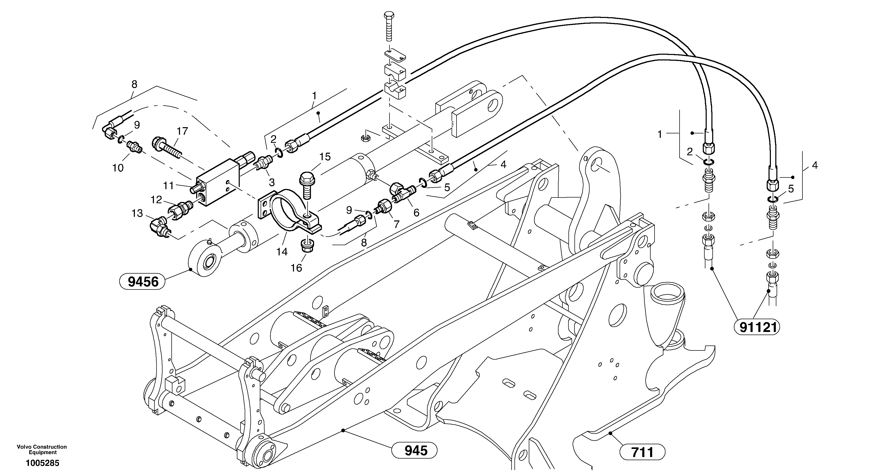 Line fracture safety - Tilt — volvo parts diagram