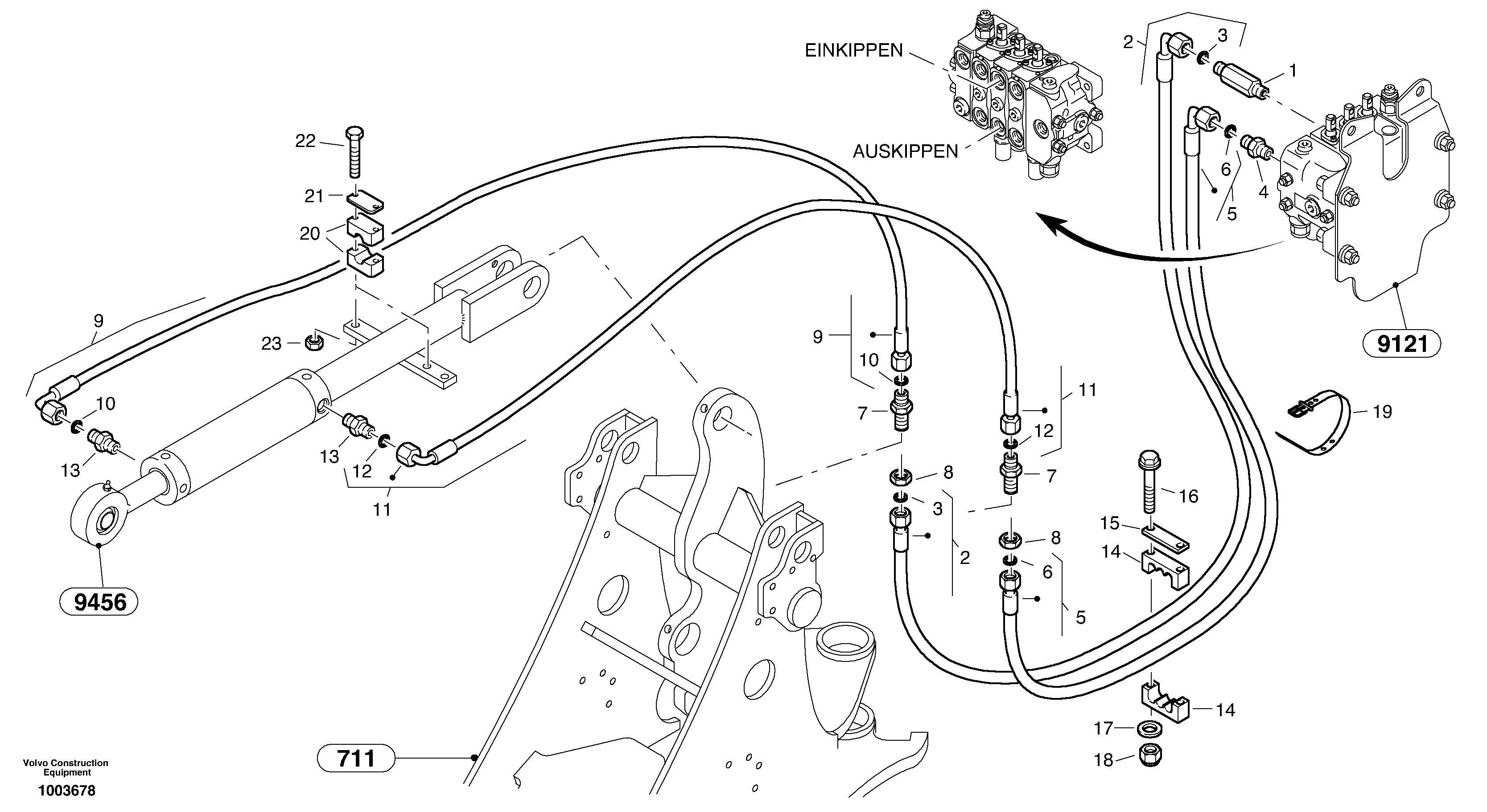 Hydraulic lines - tilt hydraulic — volvo parts diagram