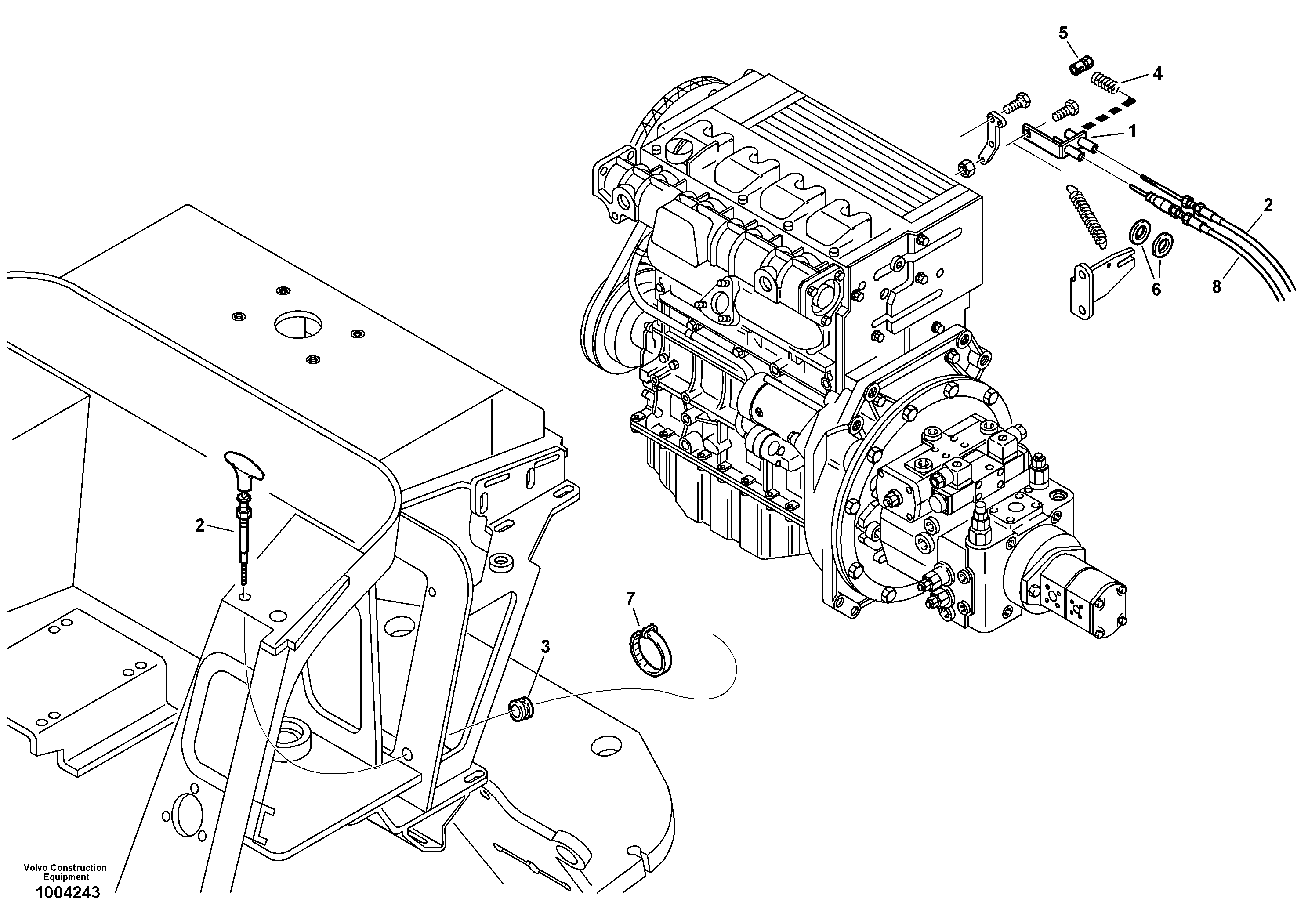 Hand throttle — volvo parts diagram