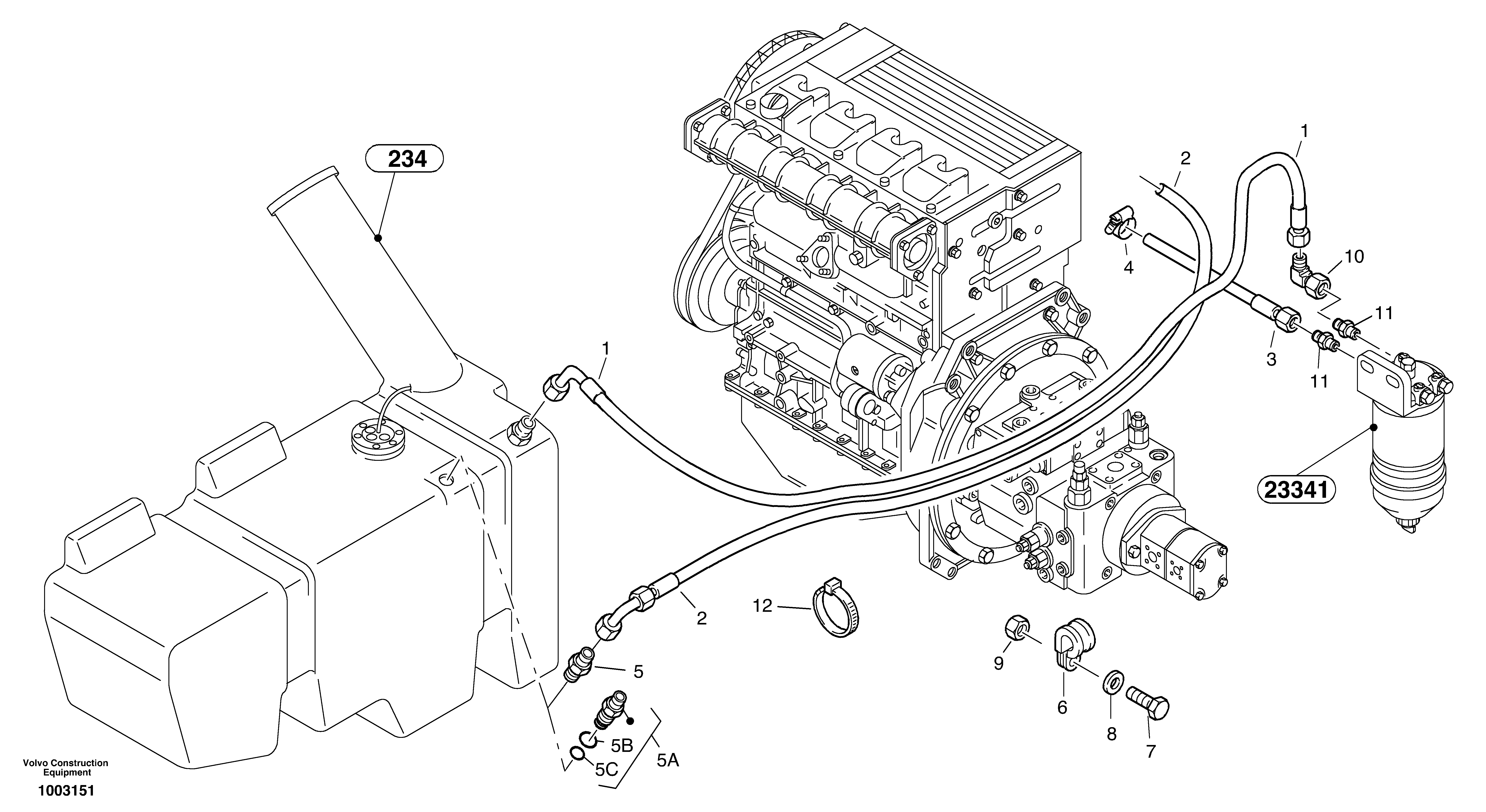 Fuel pipes — volvo parts diagram