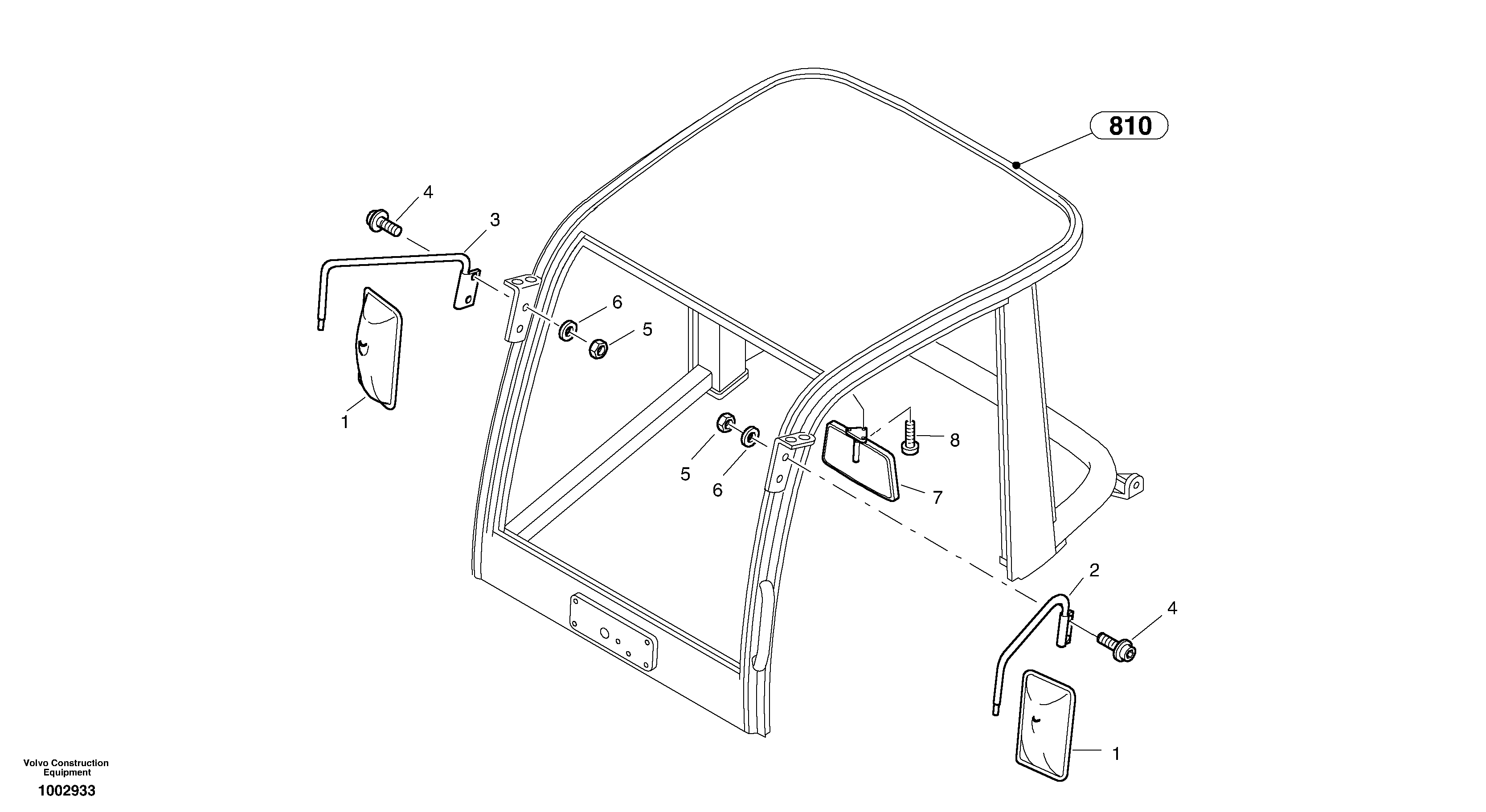 Rear view mirror — volvo parts diagram