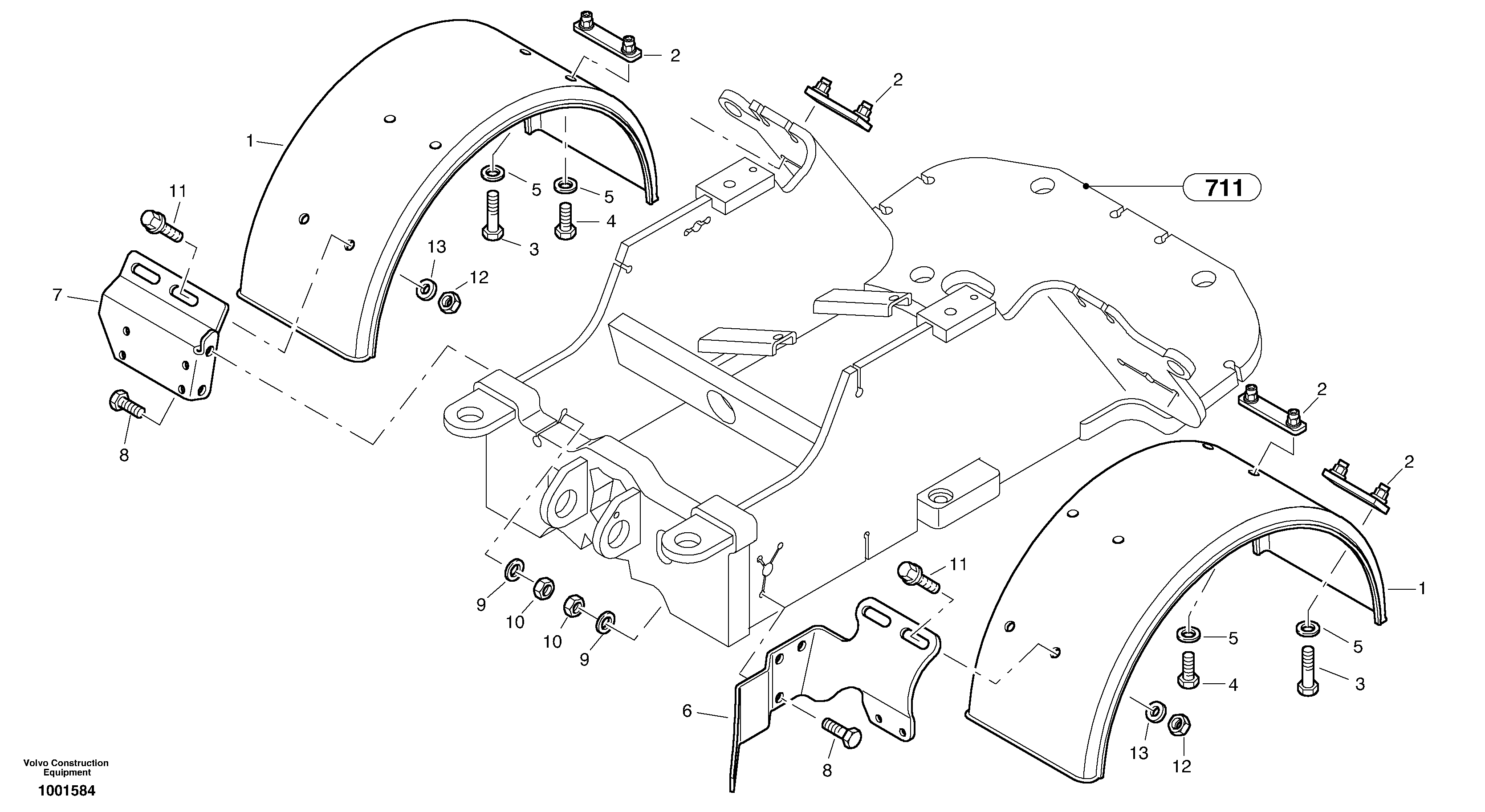 Mudflap rear — volvo parts diagram