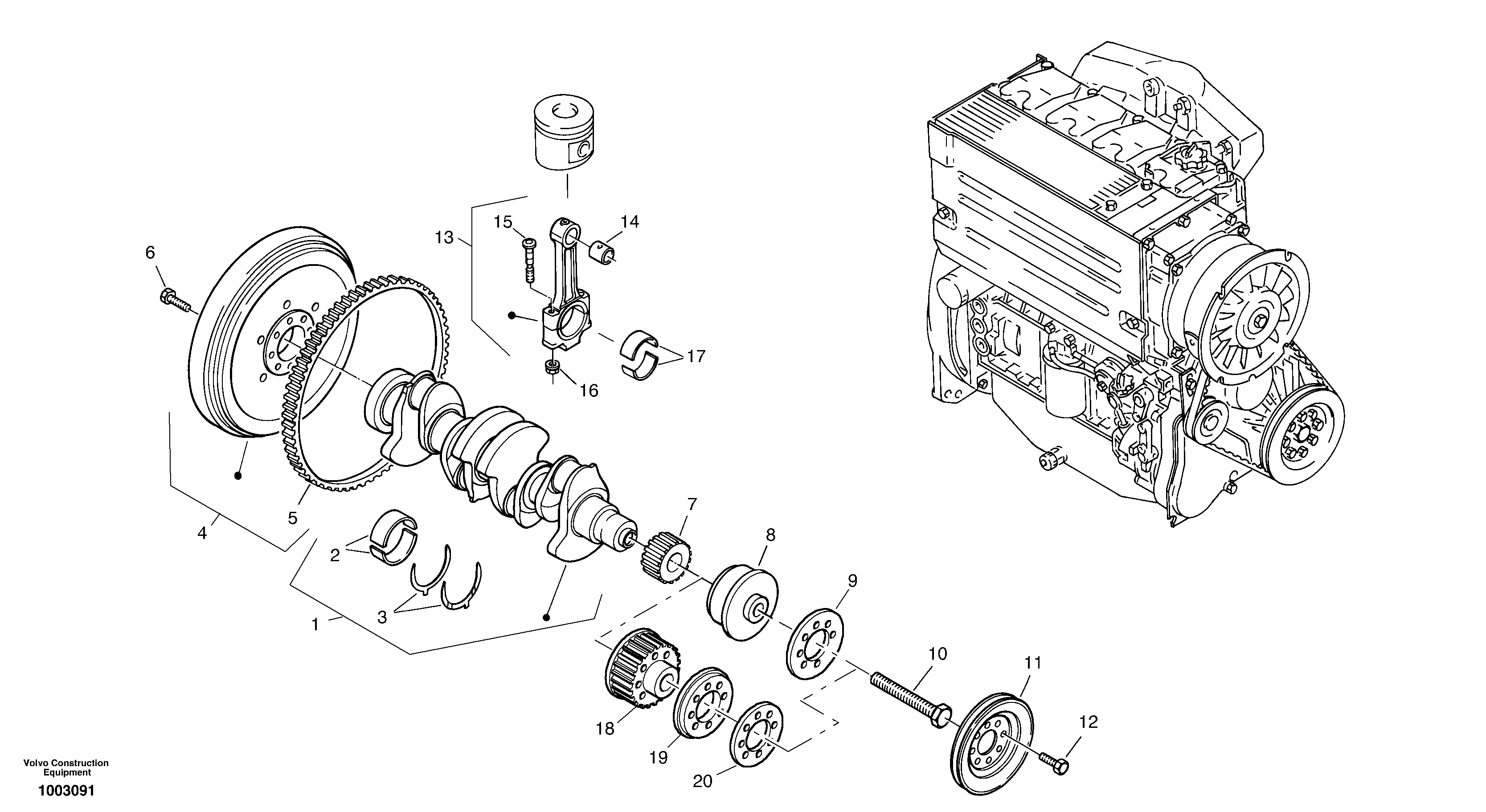 Crankshaft — volvo parts diagram