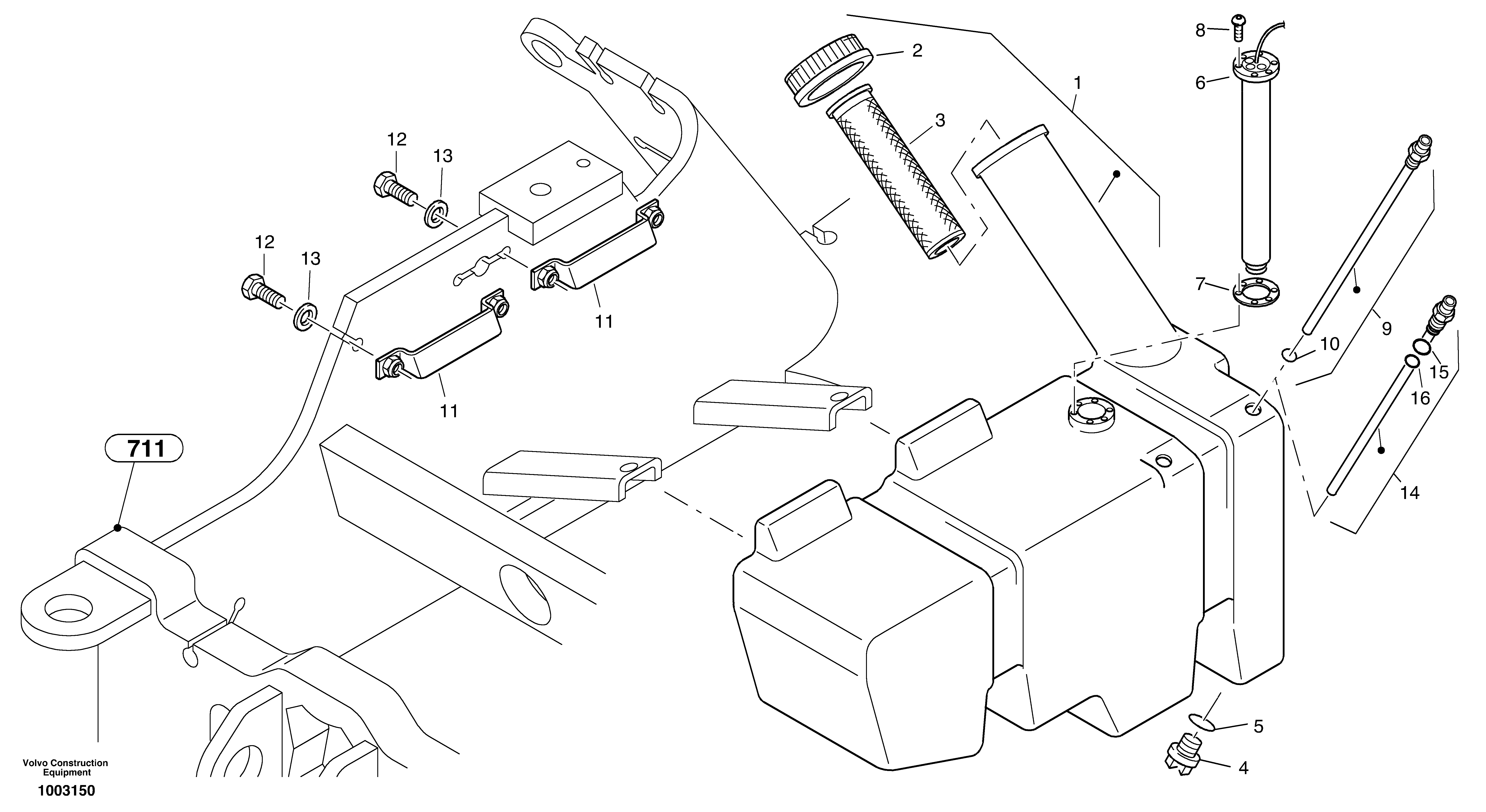 Fuel tank — volvo parts diagram