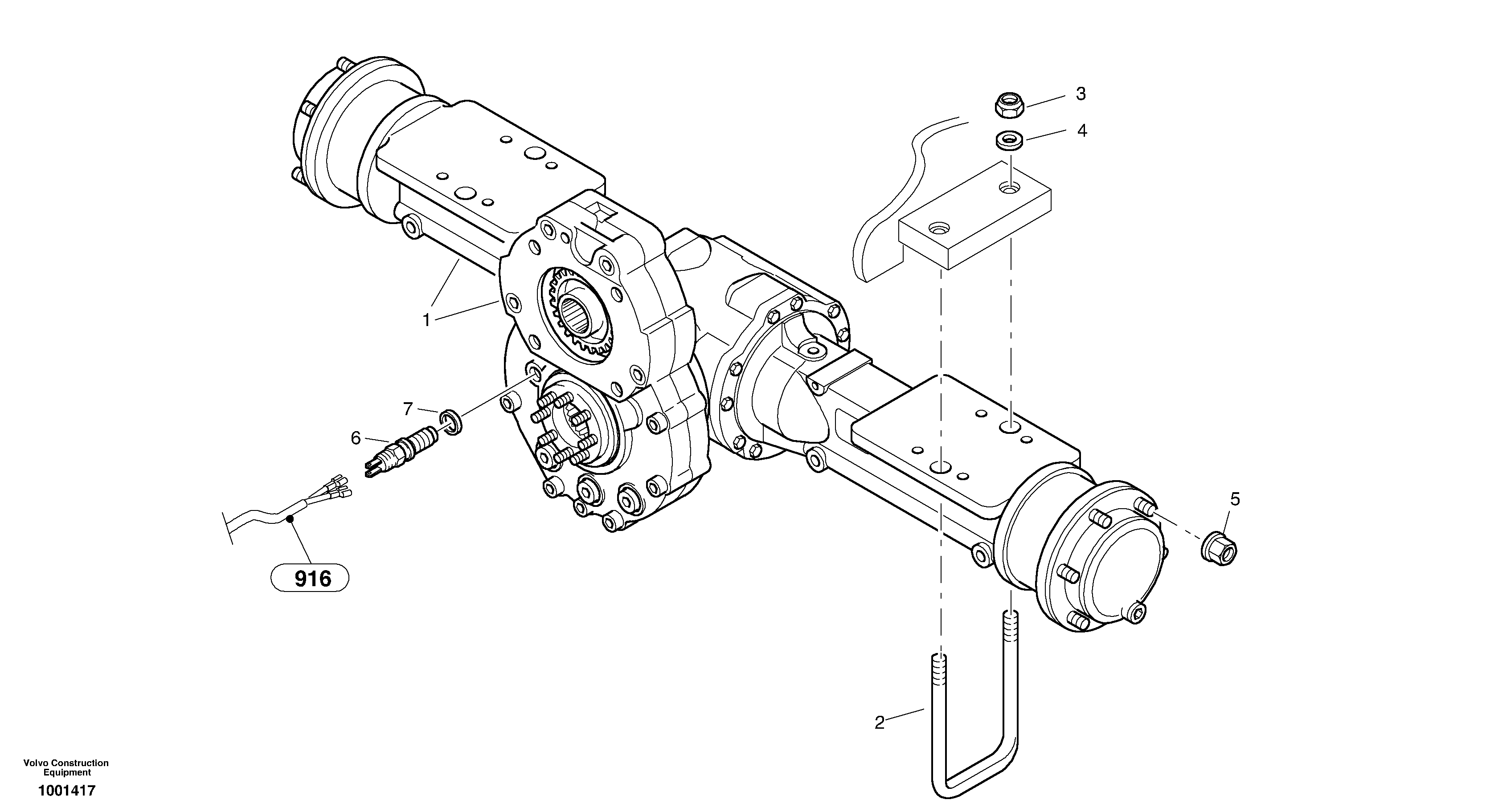 Assembly - rear axle — volvo parts diagram