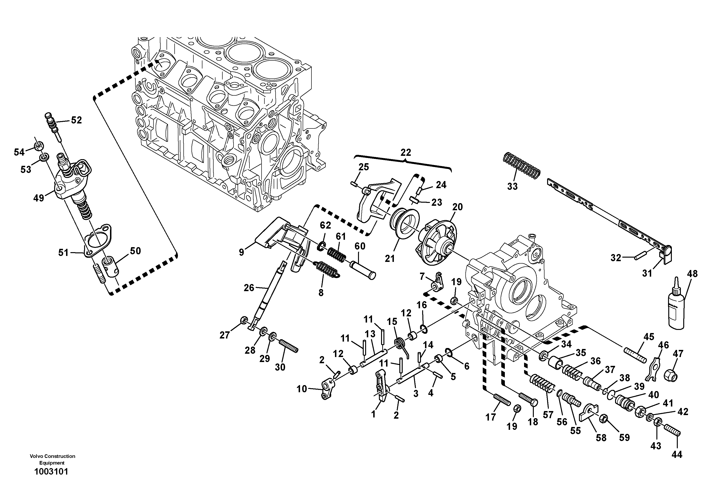Speed adjustment - Fuel injection pump — volvo parts diagram