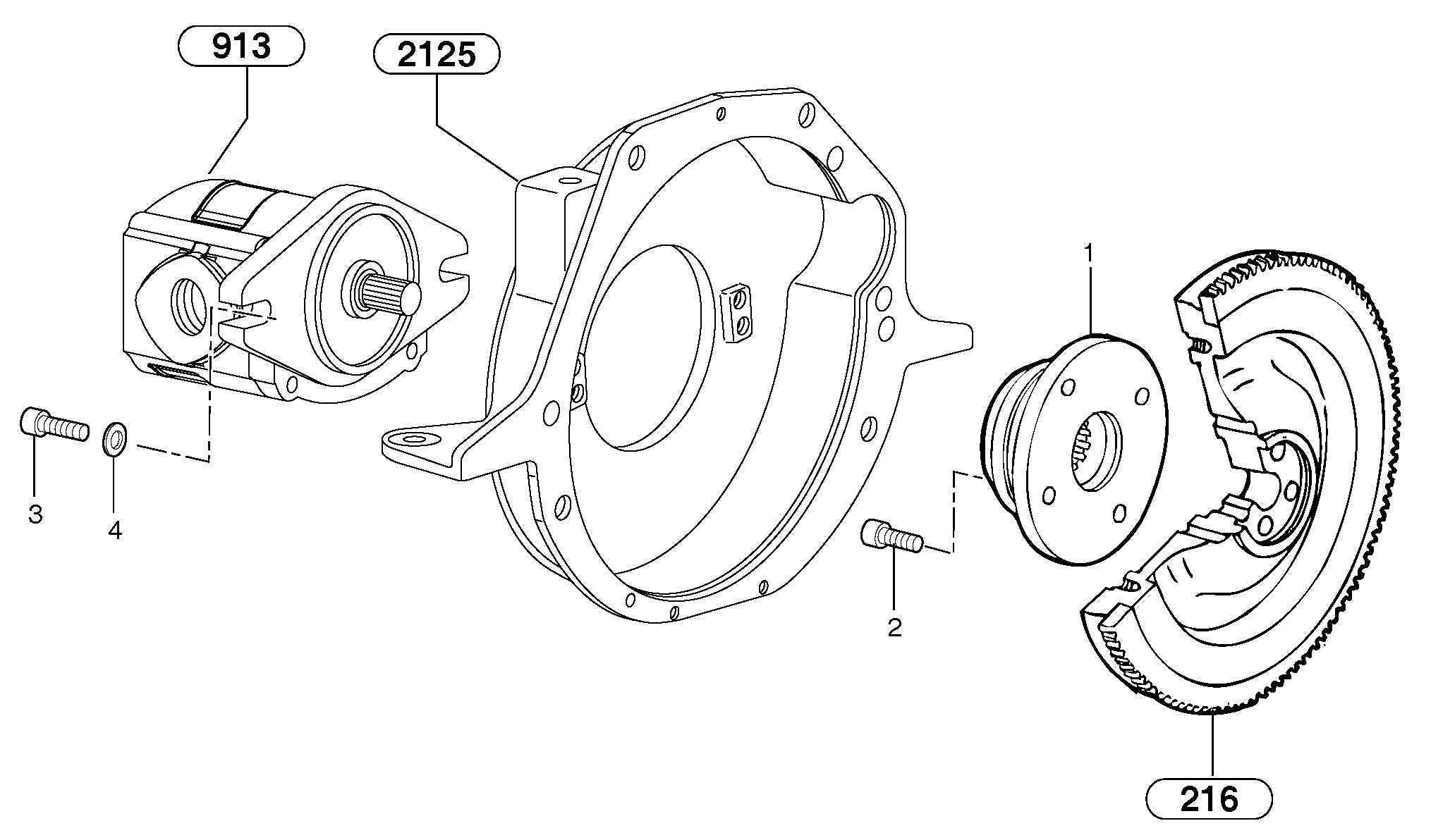 Engine coupling / hydraulic pump — volvo parts diagram