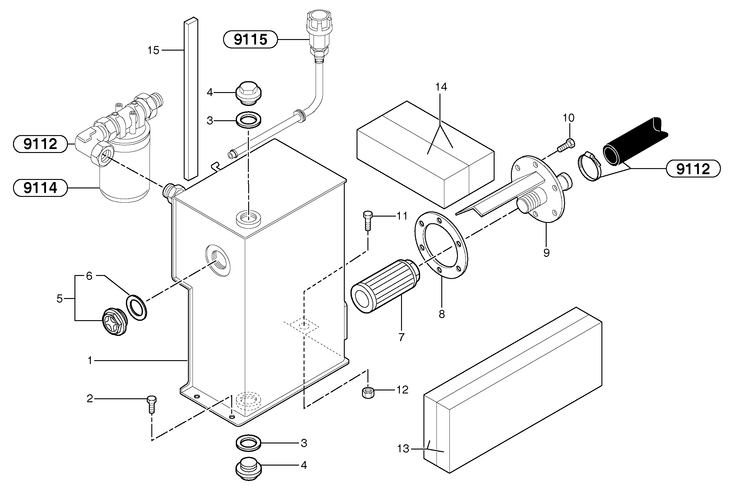 Hydraulic tank — volvo parts diagram