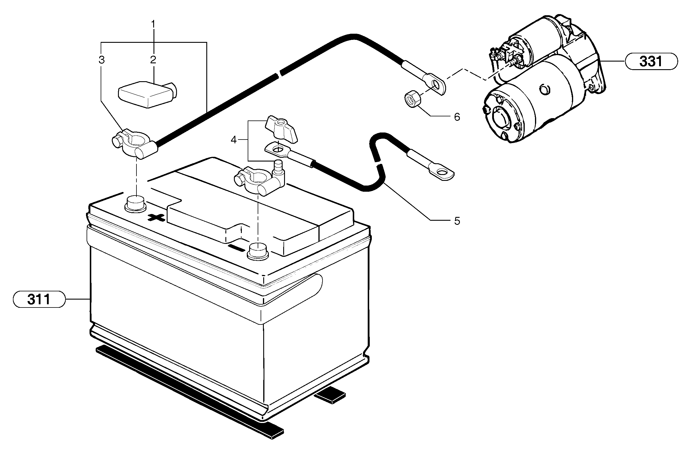 Electrical system / battery — volvo parts diagram