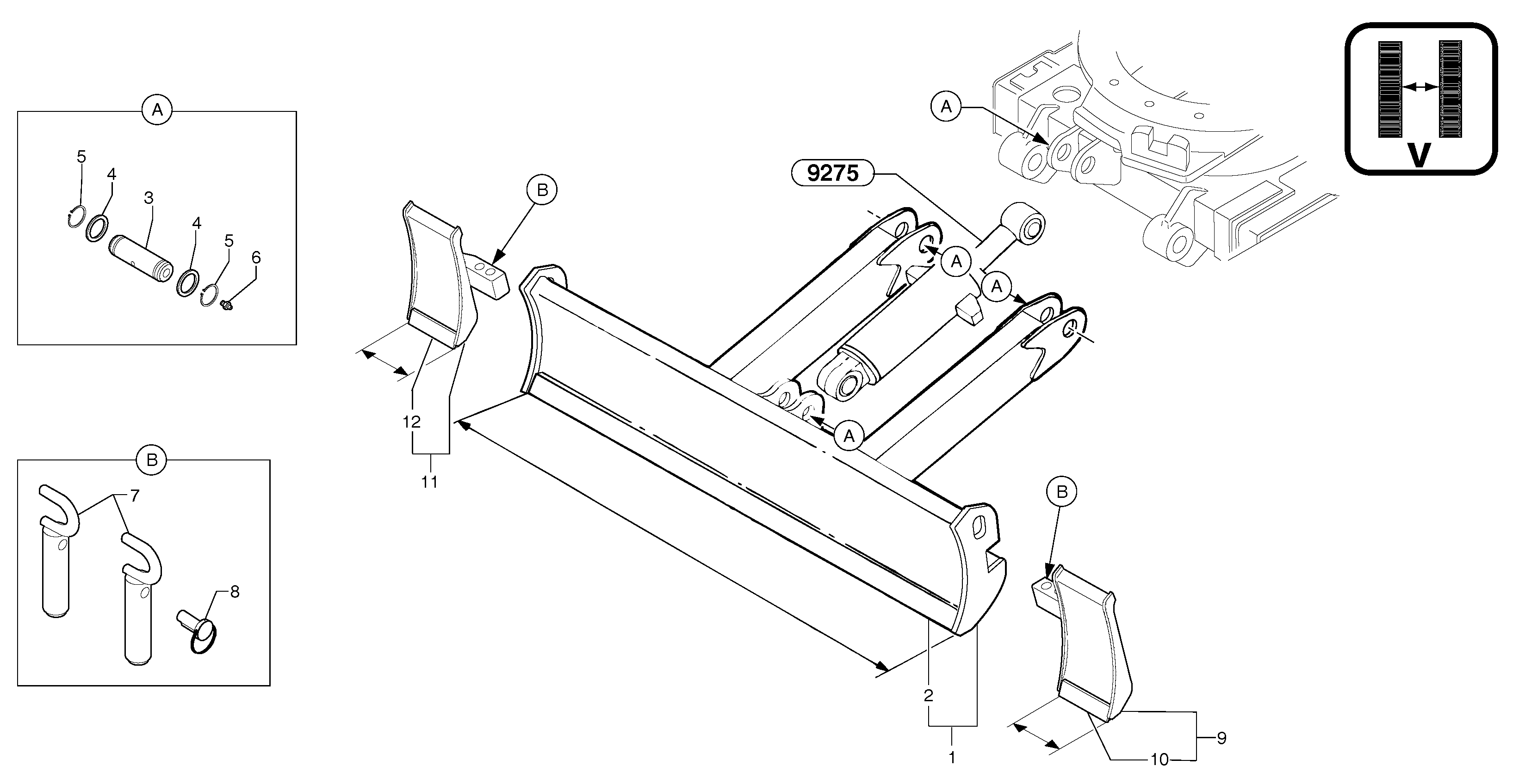 dozer blade / variable track — volvo parts diagram