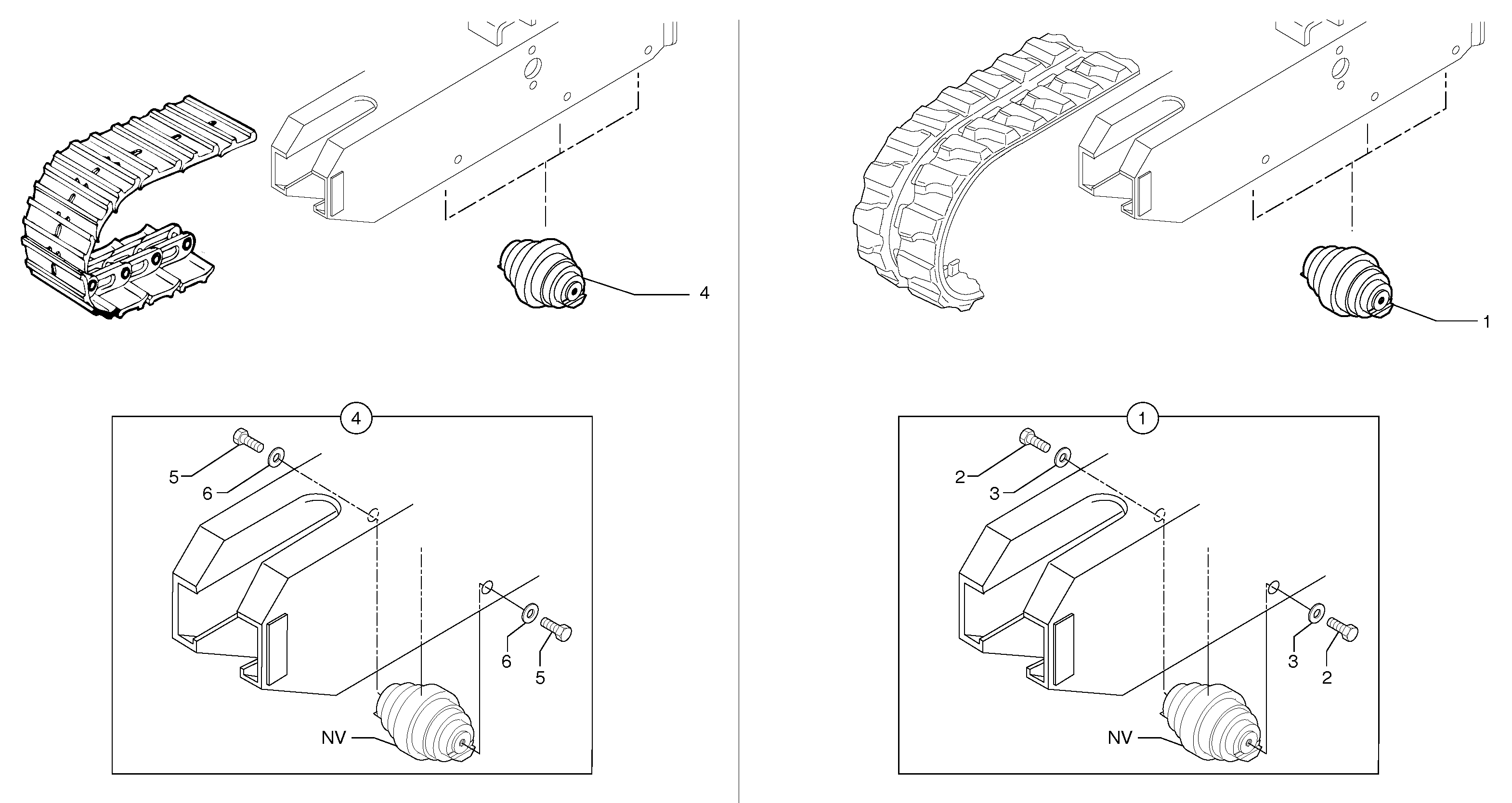 Lower roller ( steel and rubber tracks ) — volvo parts diagram