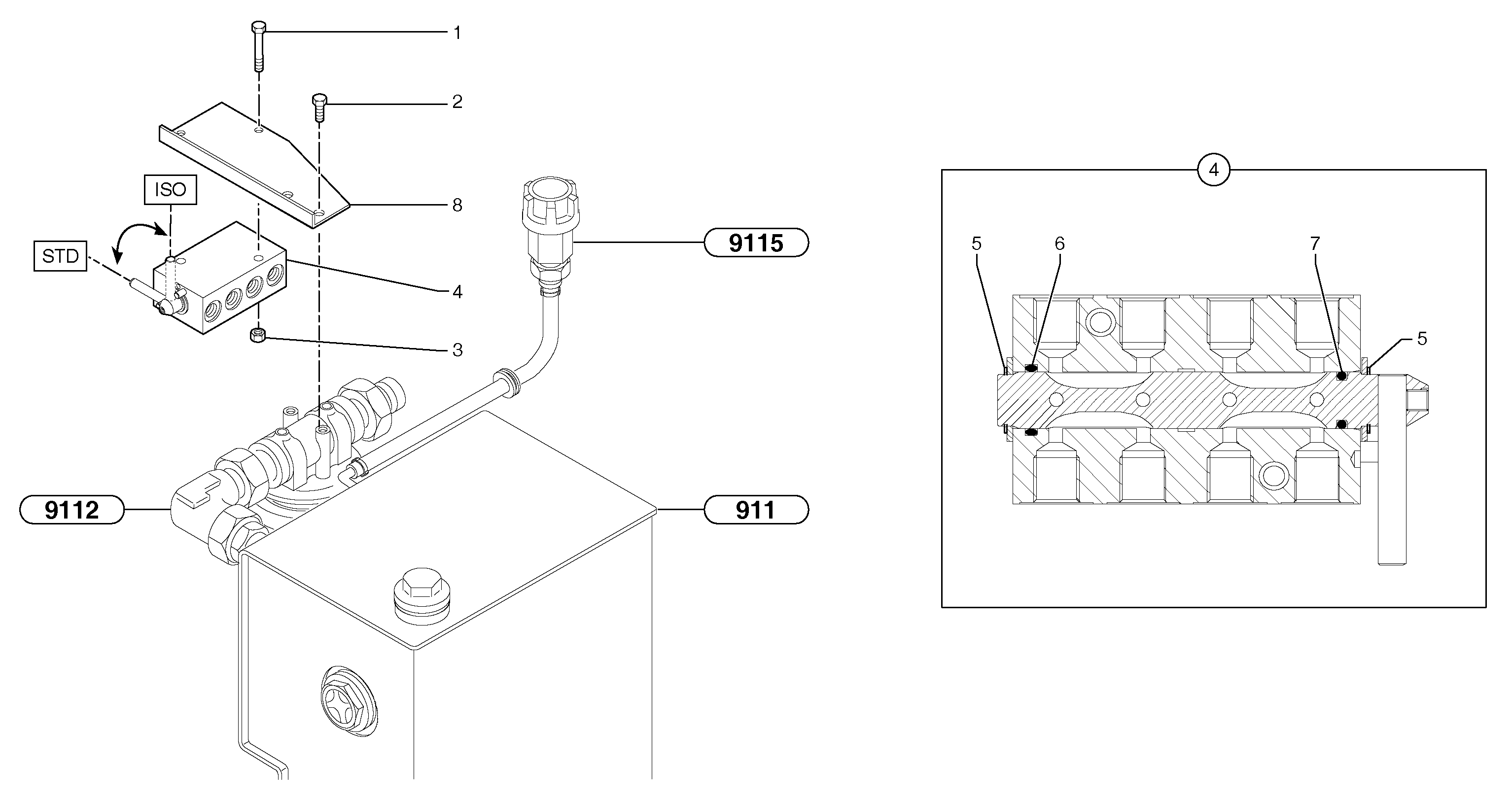 Std or Iso equipment control selector switch (us) — volvo parts diagram