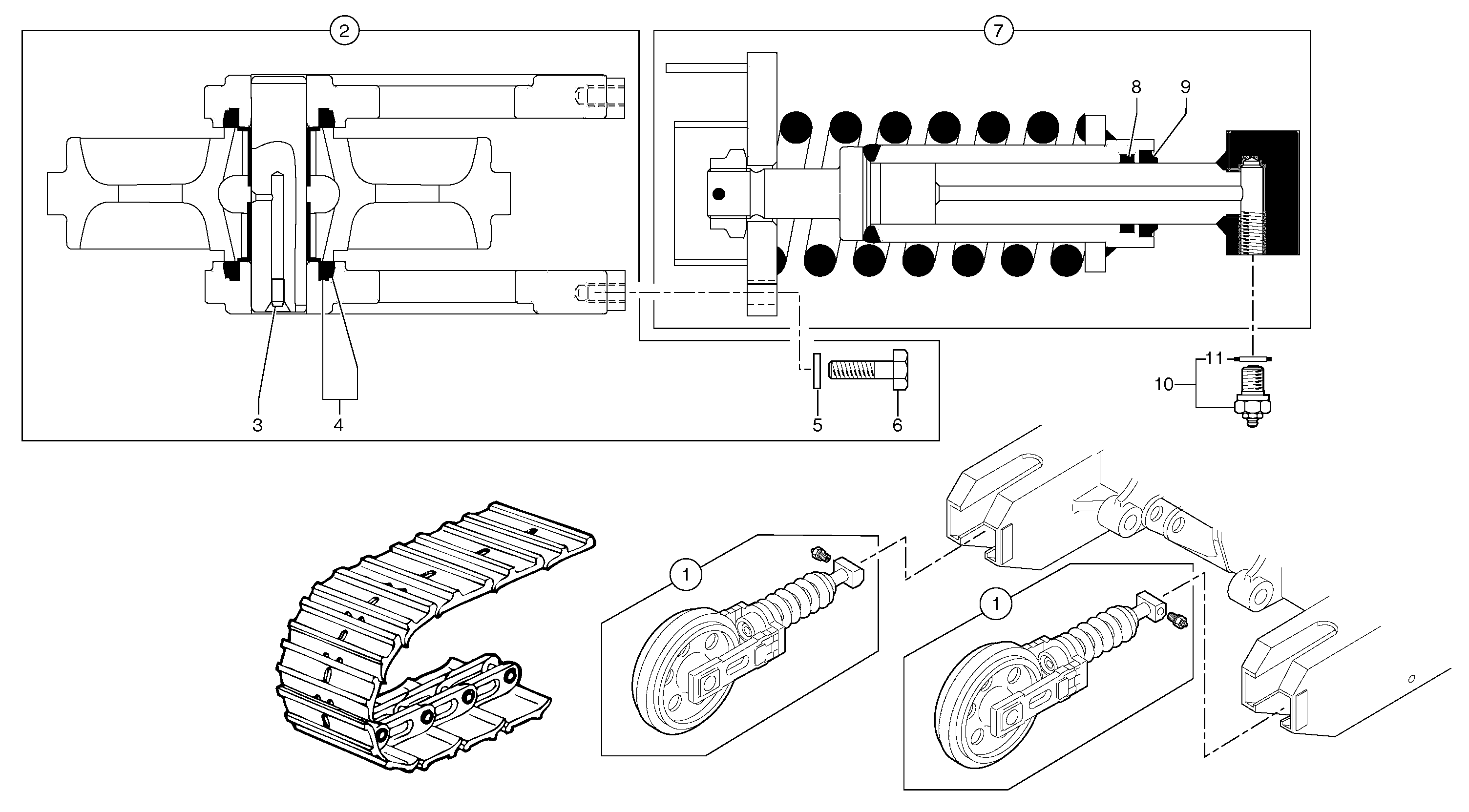Track tensioning ( steel tracks ) — volvo parts diagram
