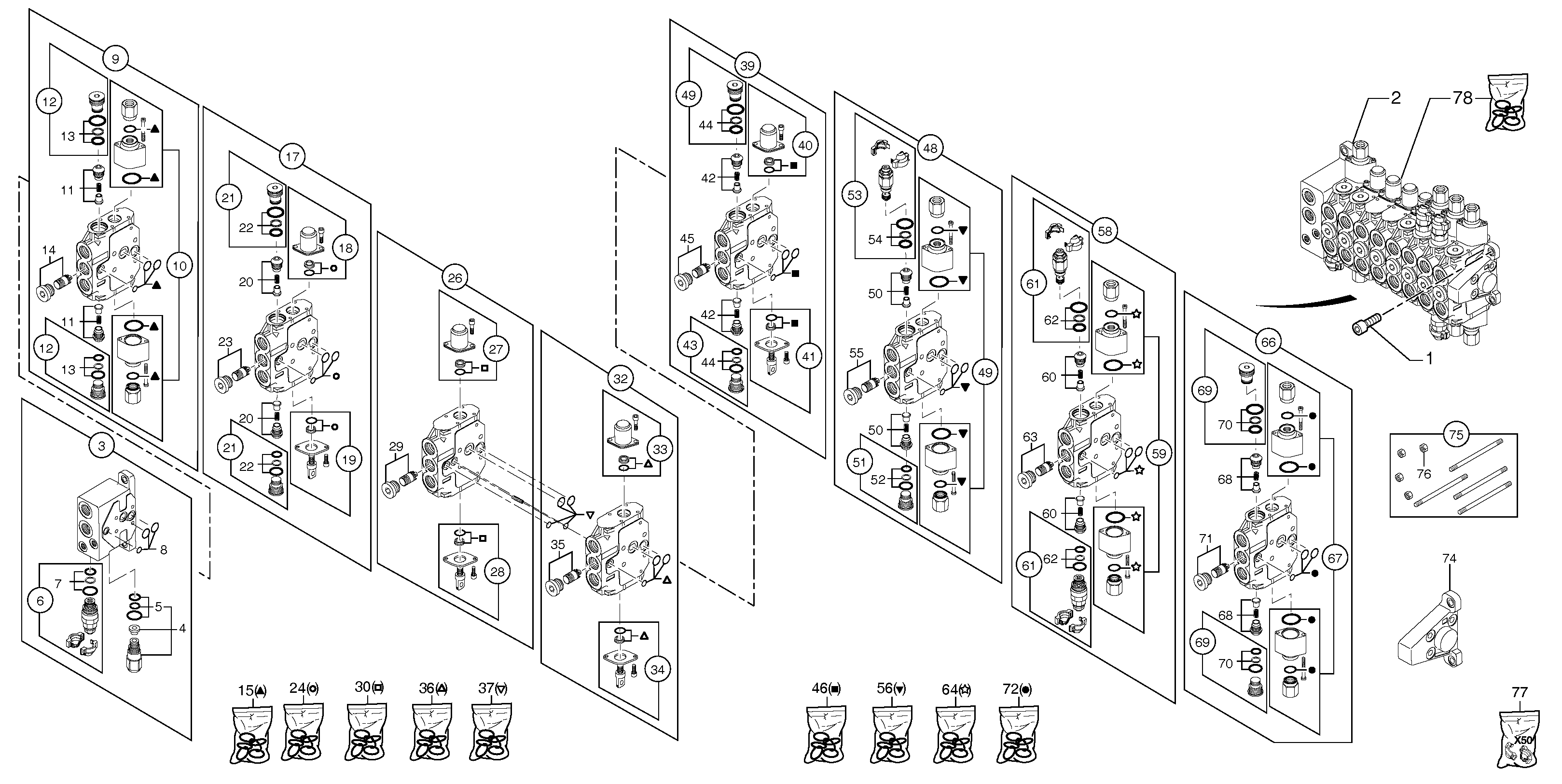 Control valve : 8 spools — volvo parts diagram