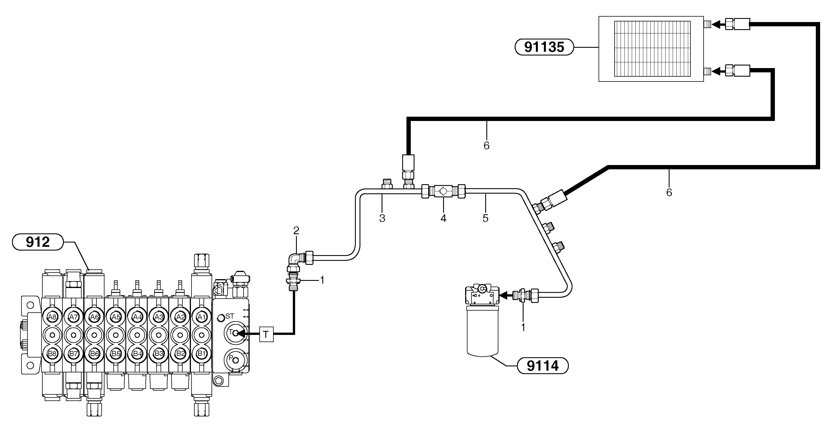 Hydr. circuit. ( Oil cooler ) — volvo parts diagram