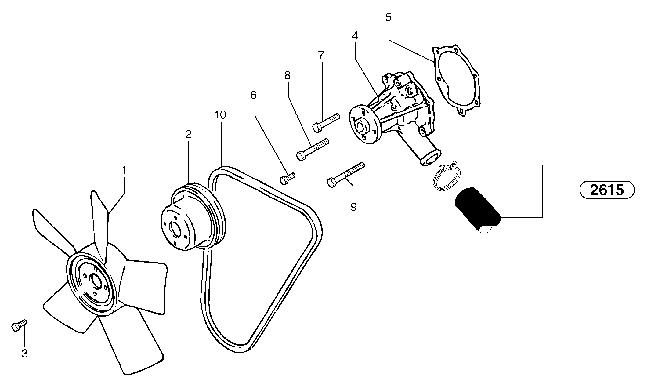 Water pump — volvo parts diagram