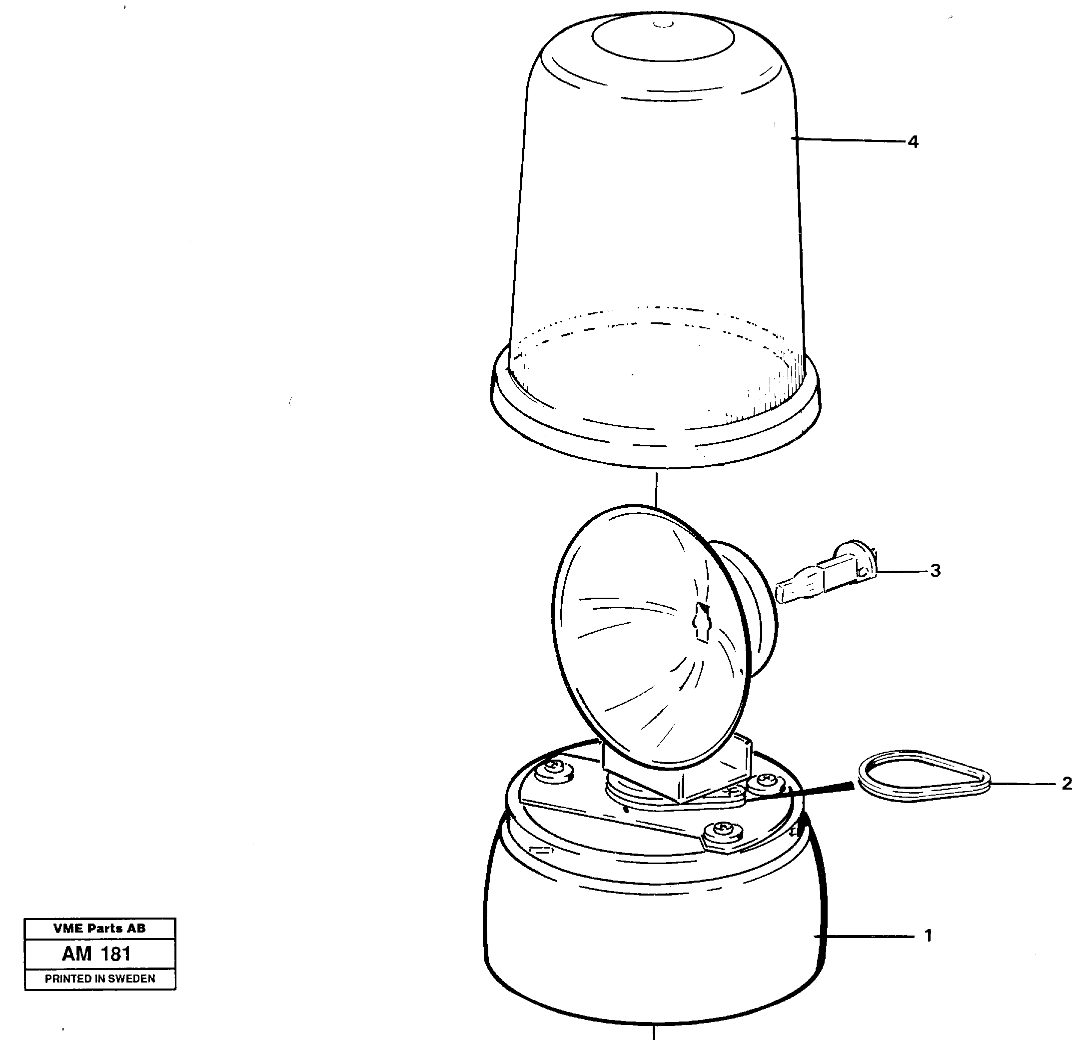 Rotating beacon.  91896 — volvo parts diagram