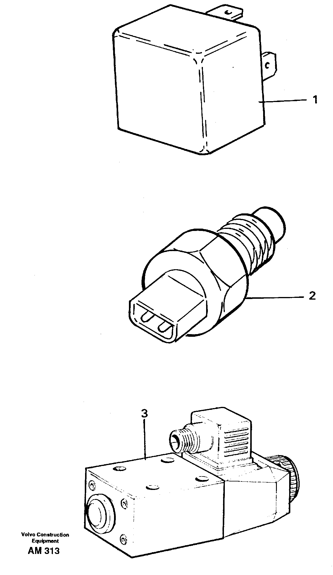Relays, sensors and solenoid valves Reference list — volvo parts diagram