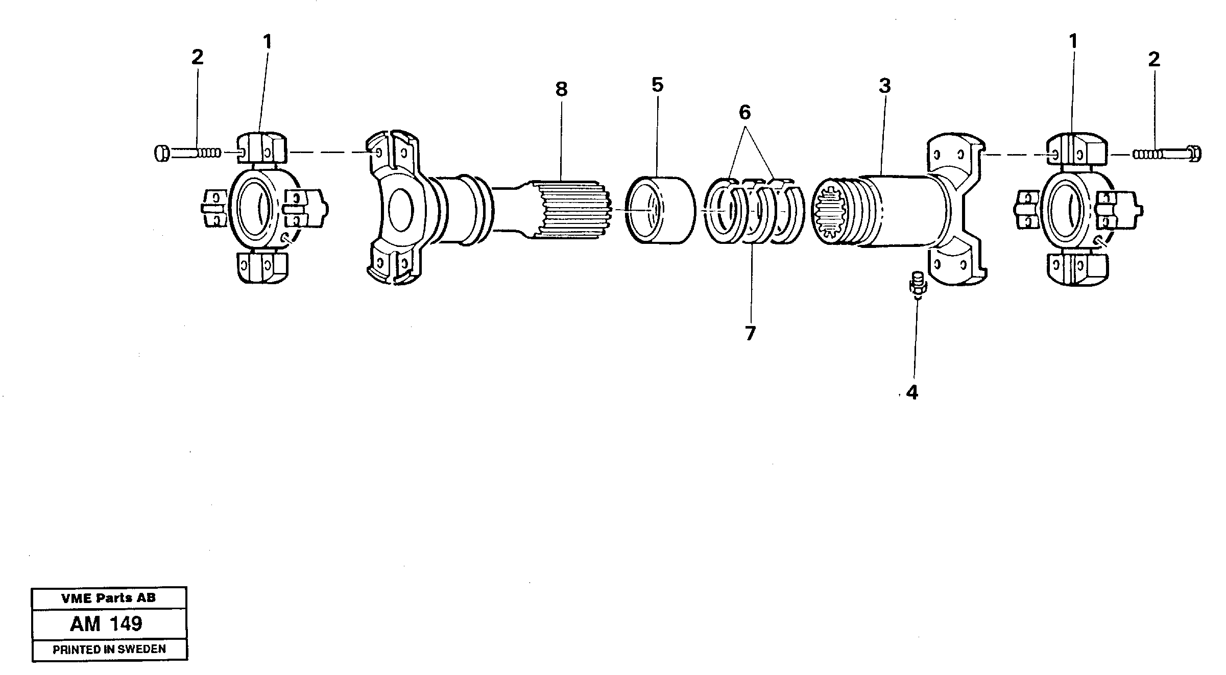 Propeller shaft — volvo parts diagram