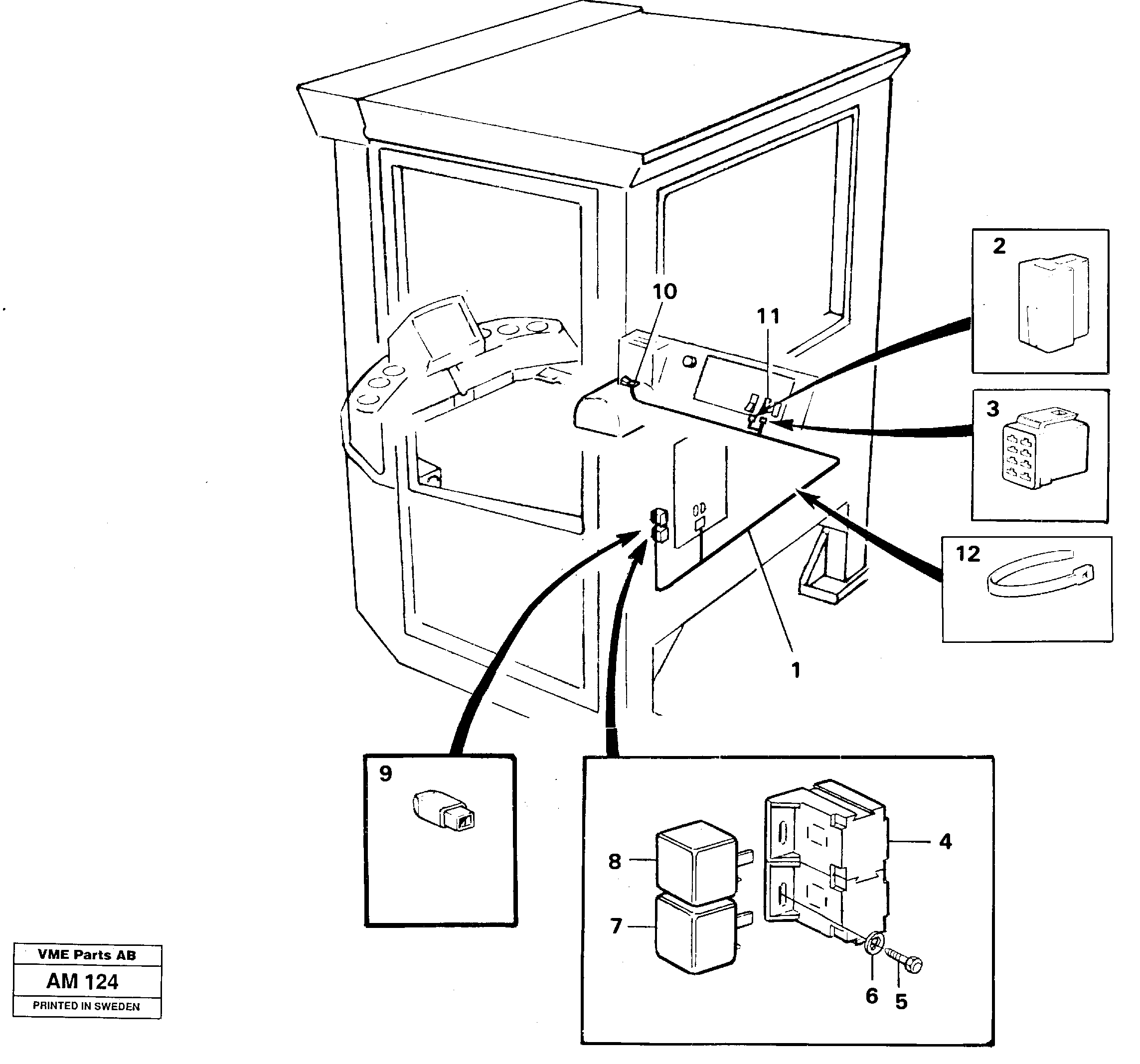 Cable harness for forward and rear.  92770 — volvo parts diagram