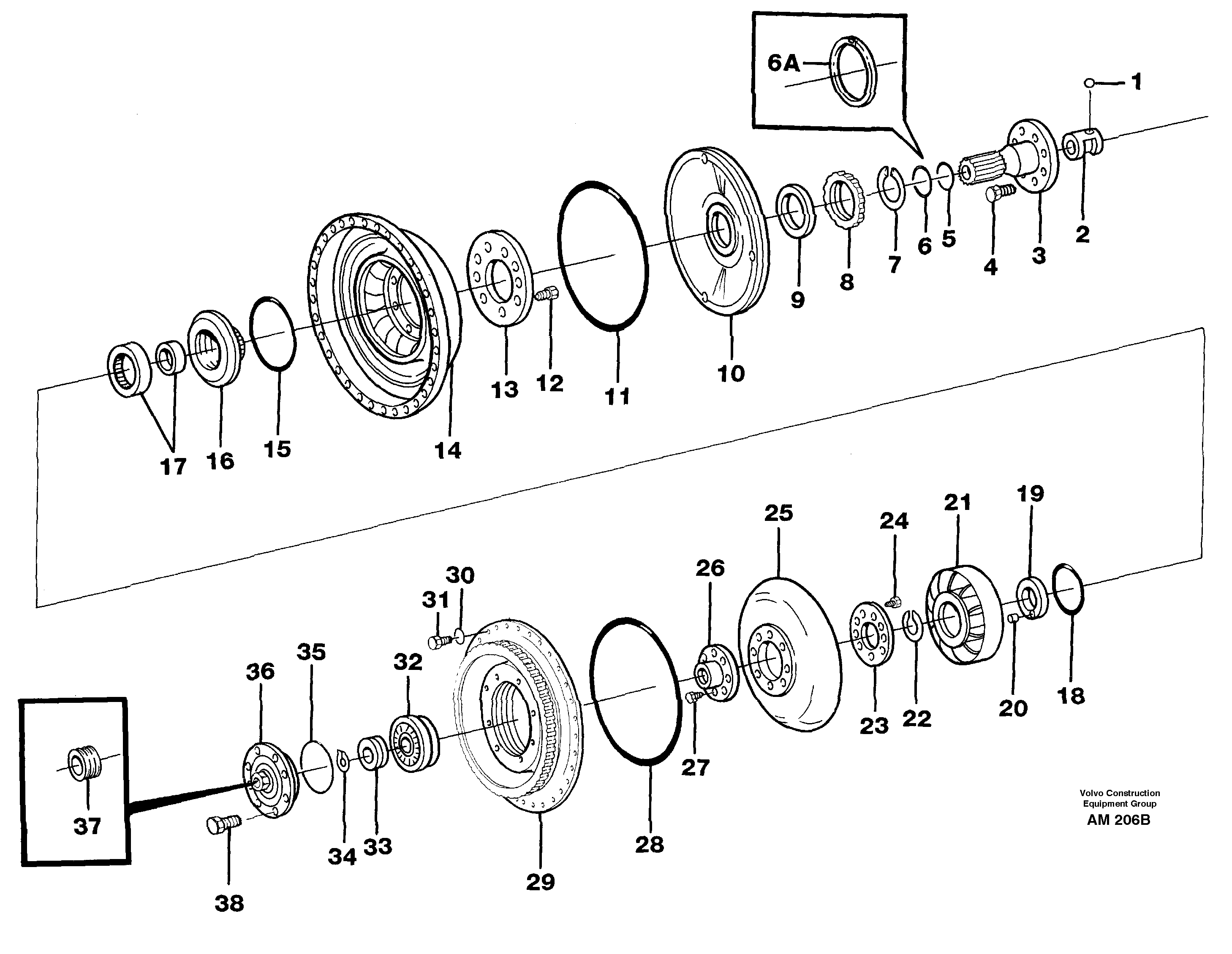 Torque converter  11079595 — volvo parts diagram
