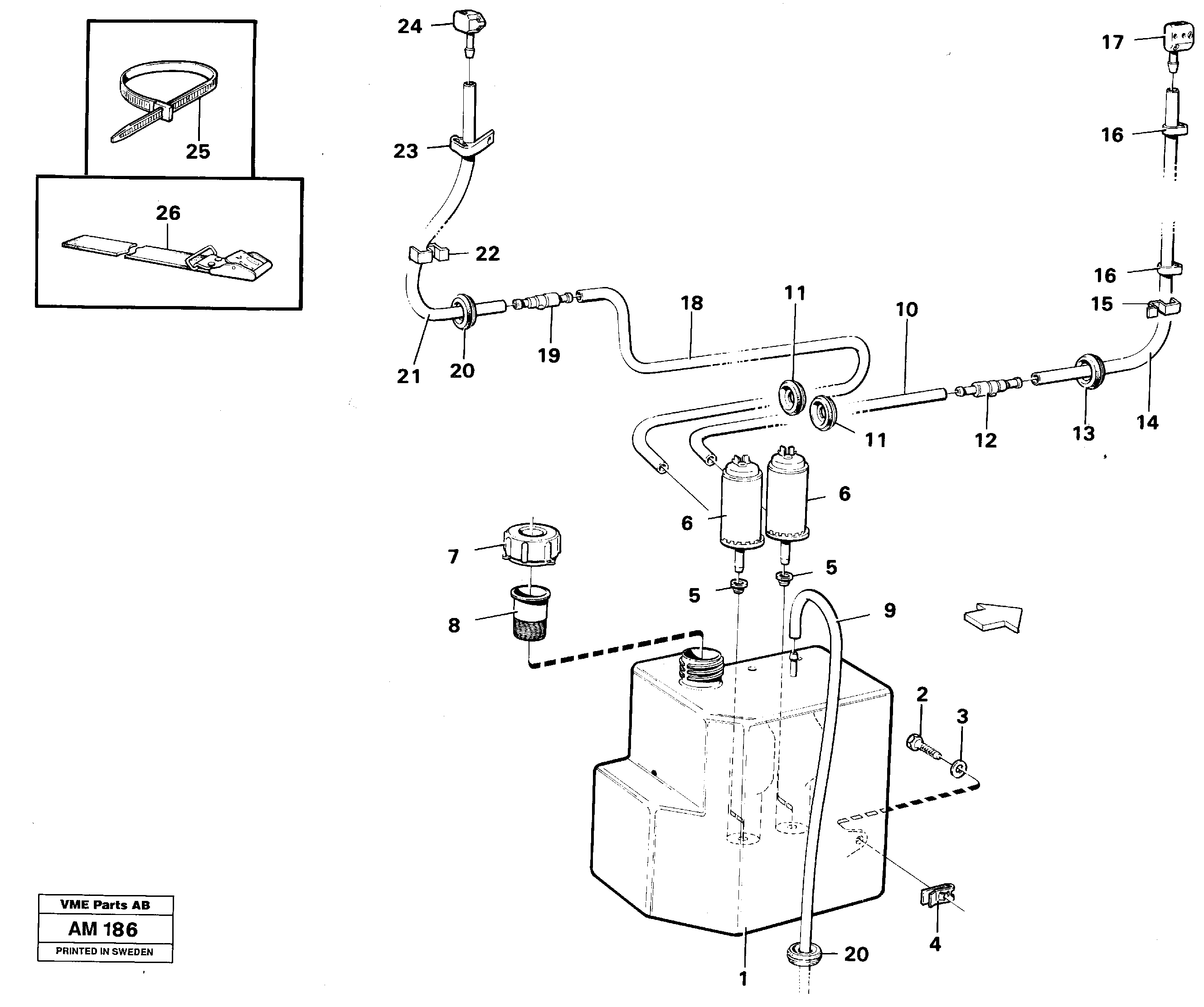 Windscreen washer. — volvo parts diagram