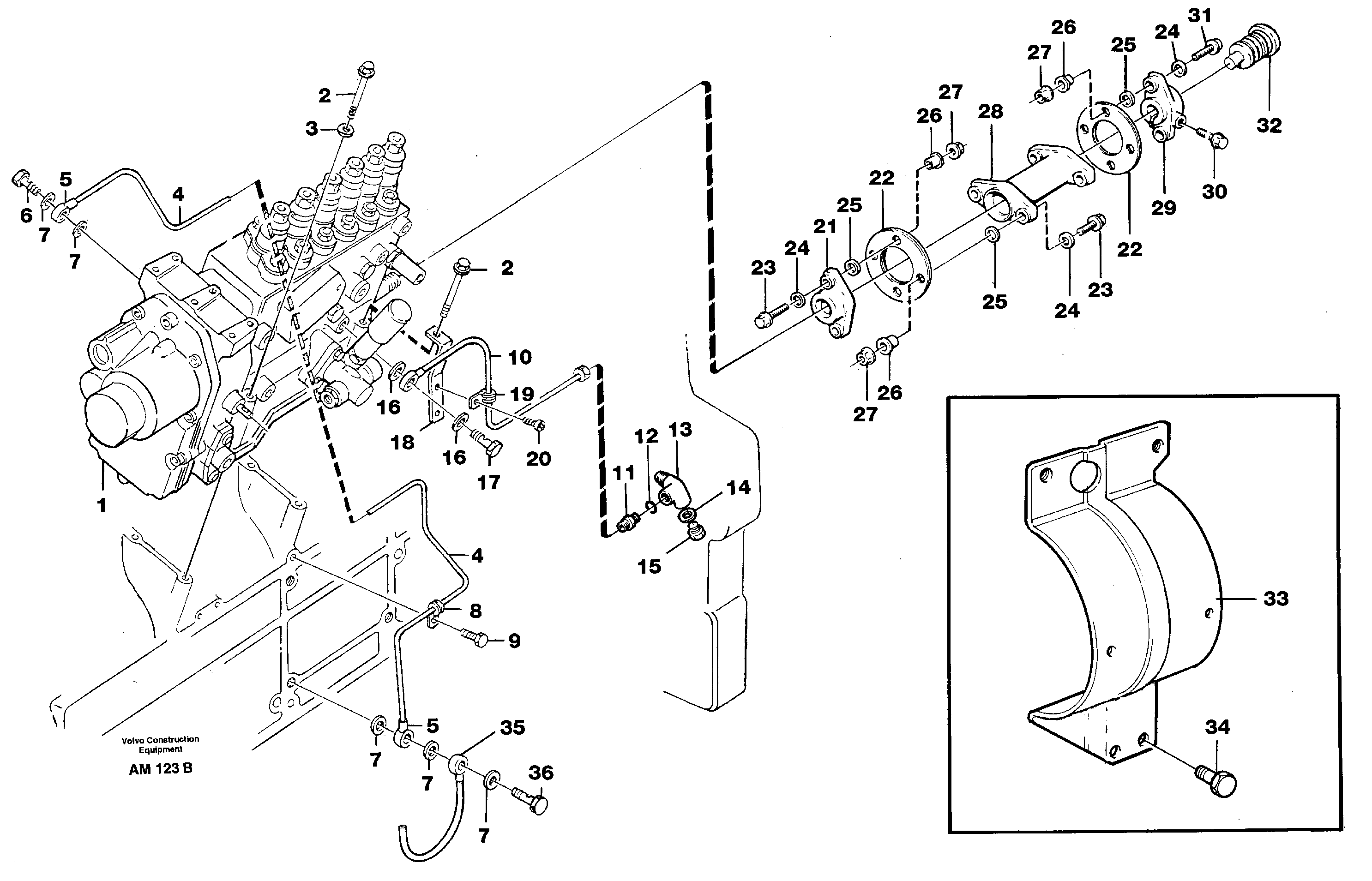 Injection pump with drive — volvo parts diagram