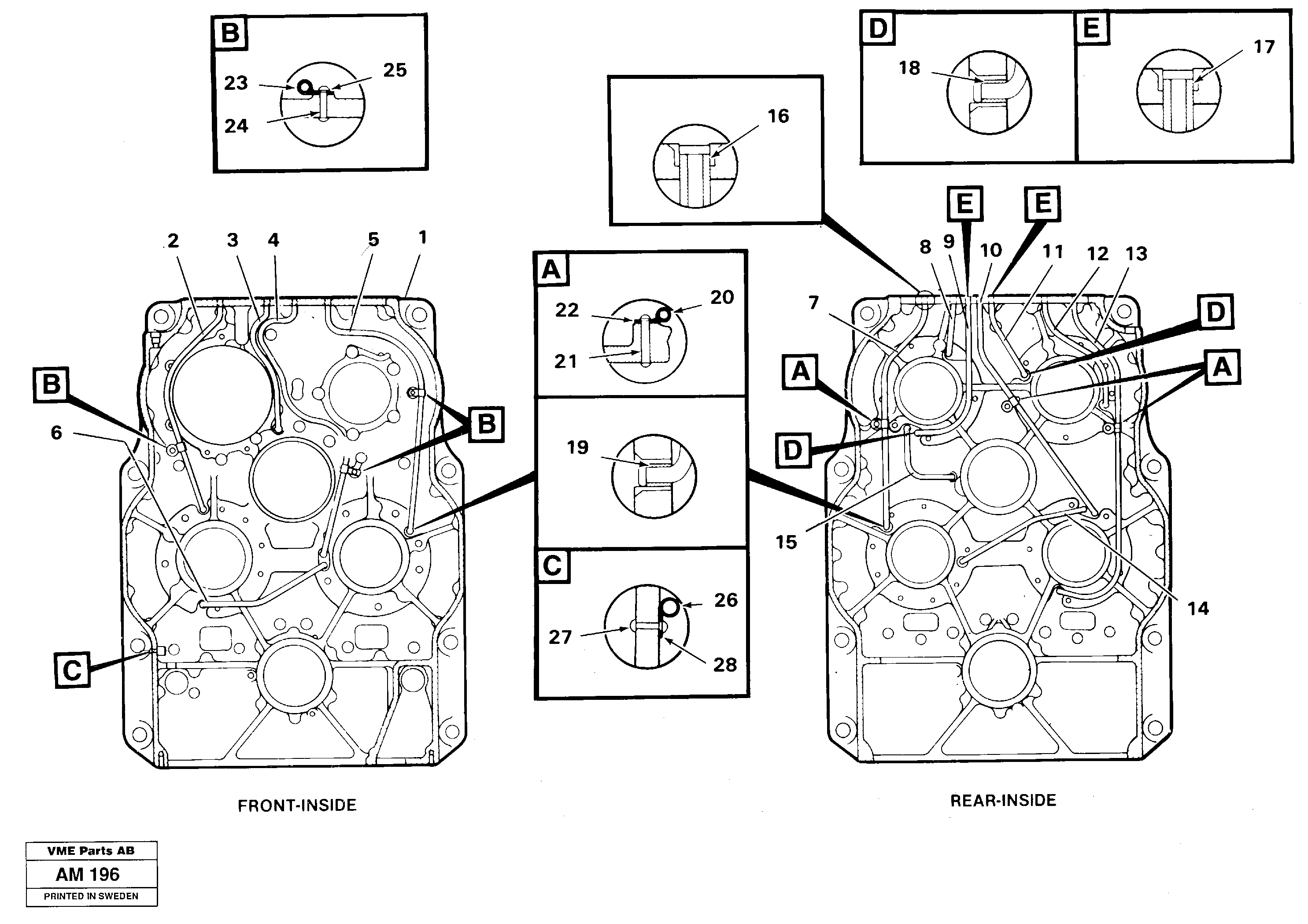 Transmission housing, Internal tubing — volvo parts diagram