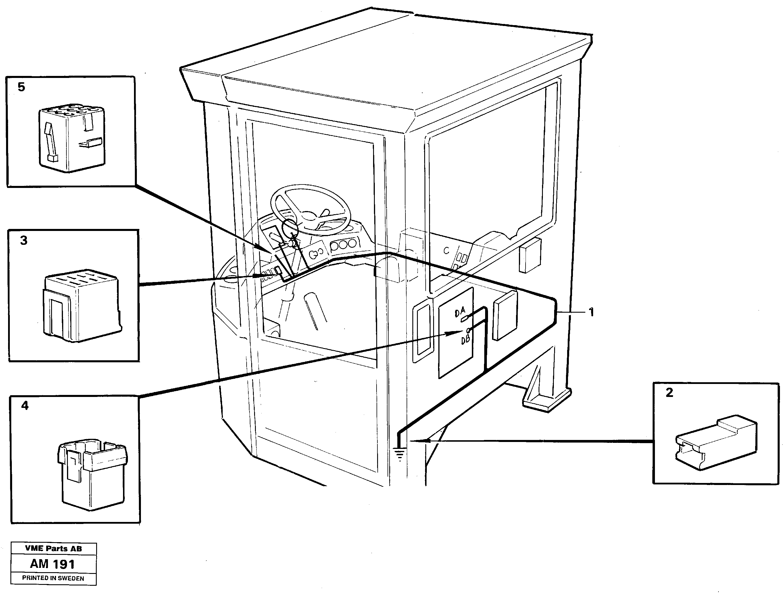 Cable harnesses, cab — volvo parts diagram