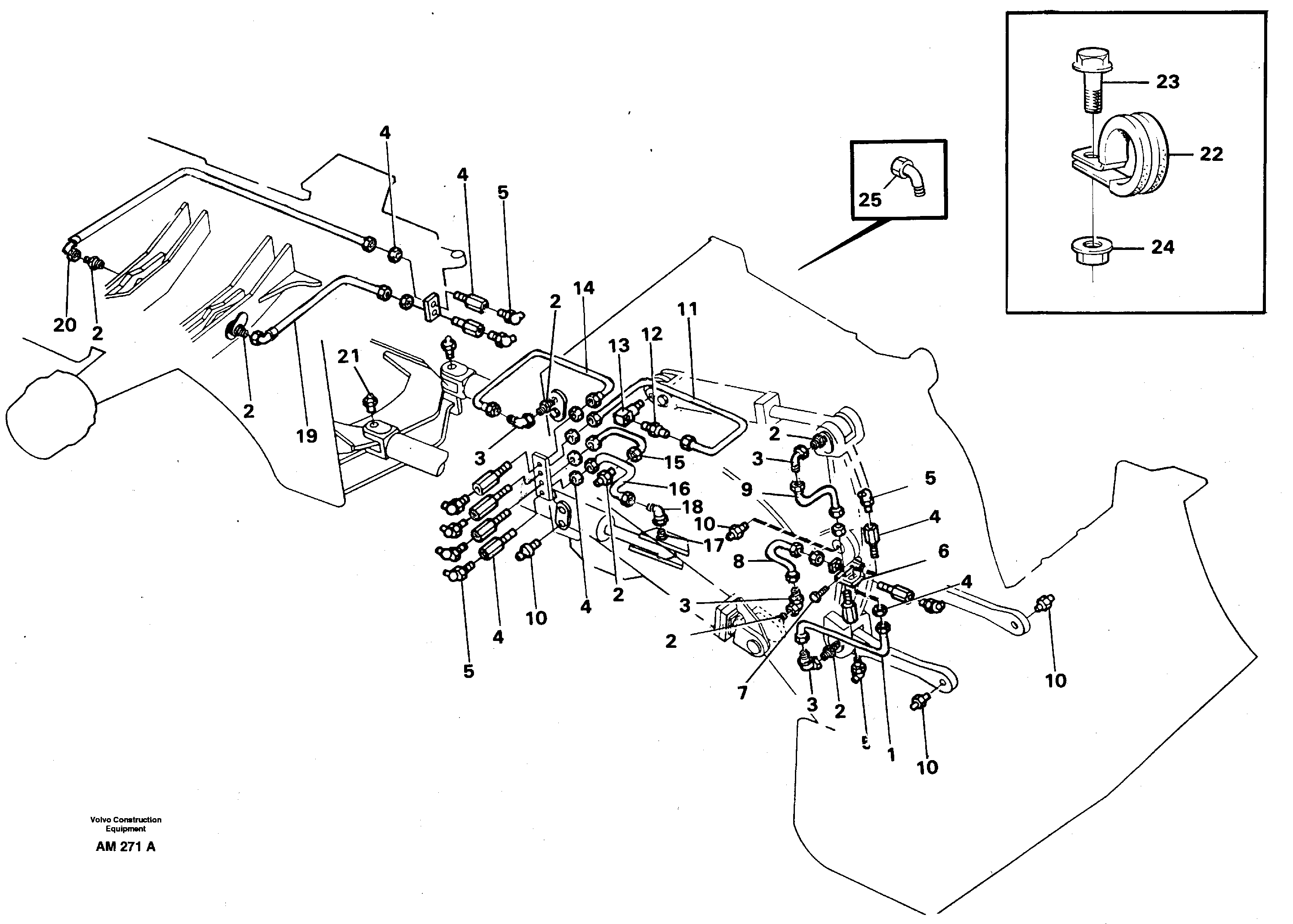 Extended lube points for lift arm system — volvo parts diagram