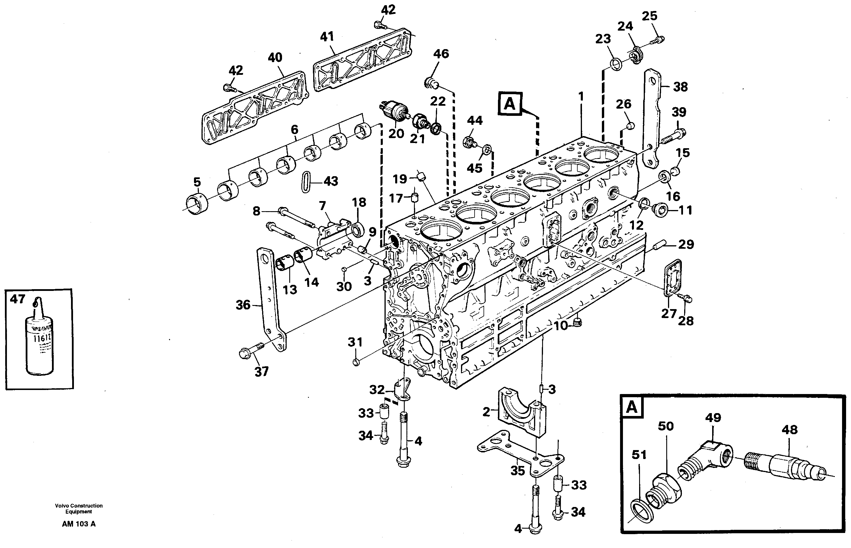 Cylinder block — volvo parts diagram