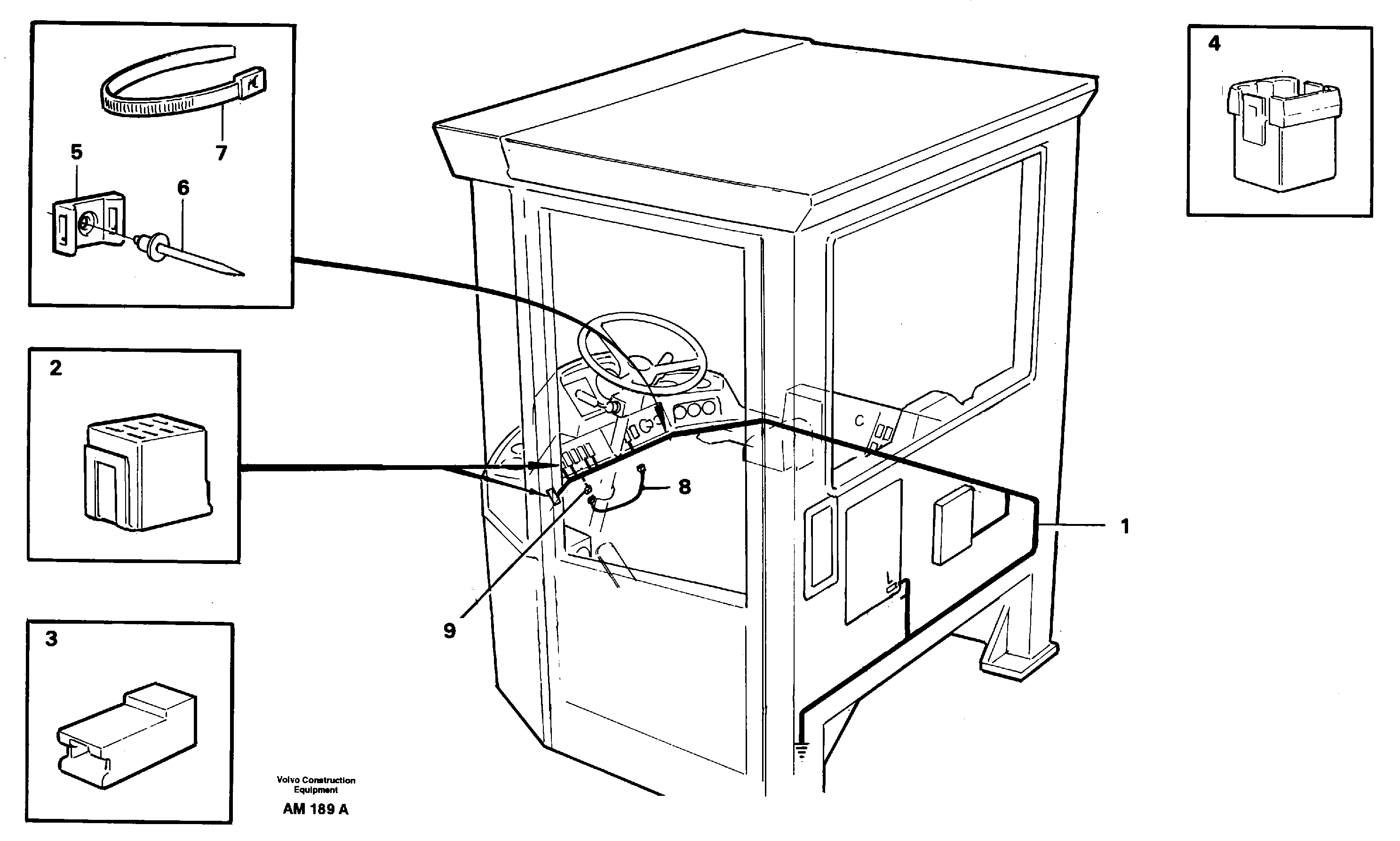 Cable harnesses, cab — volvo parts diagram