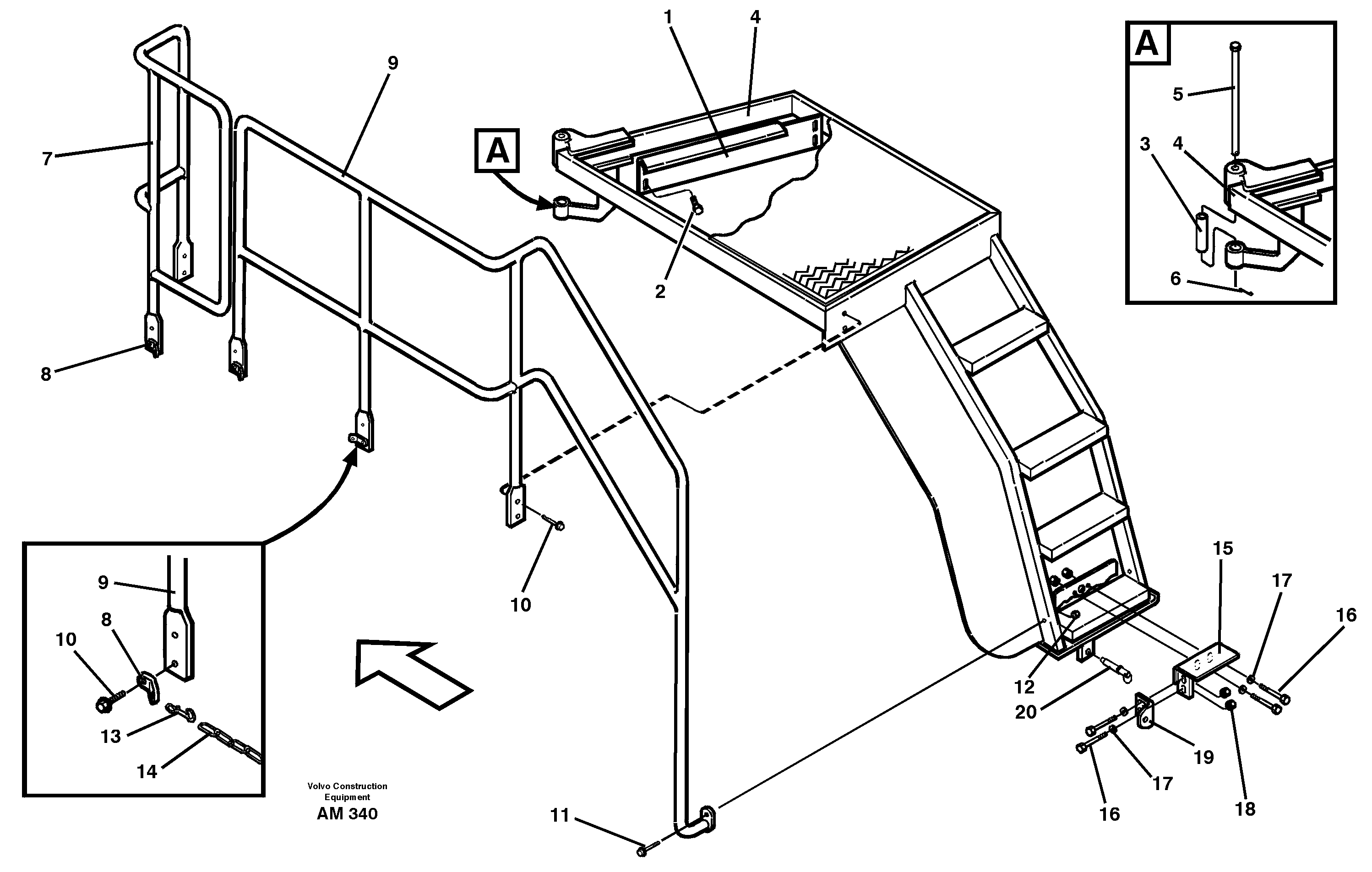 Swing out rear mudguards  94674 — volvo parts diagram