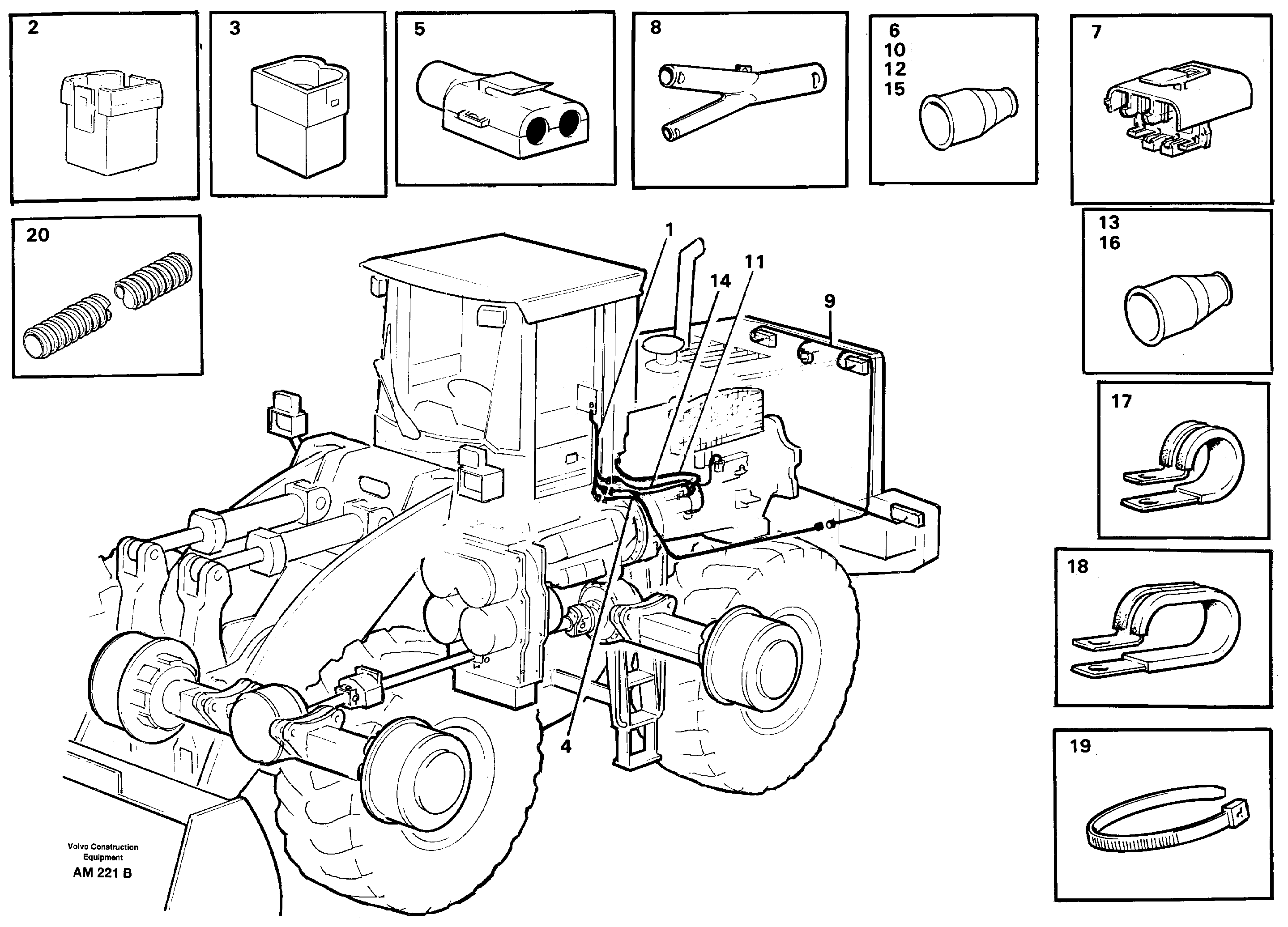 Cable harnesses, rear. — volvo parts diagram