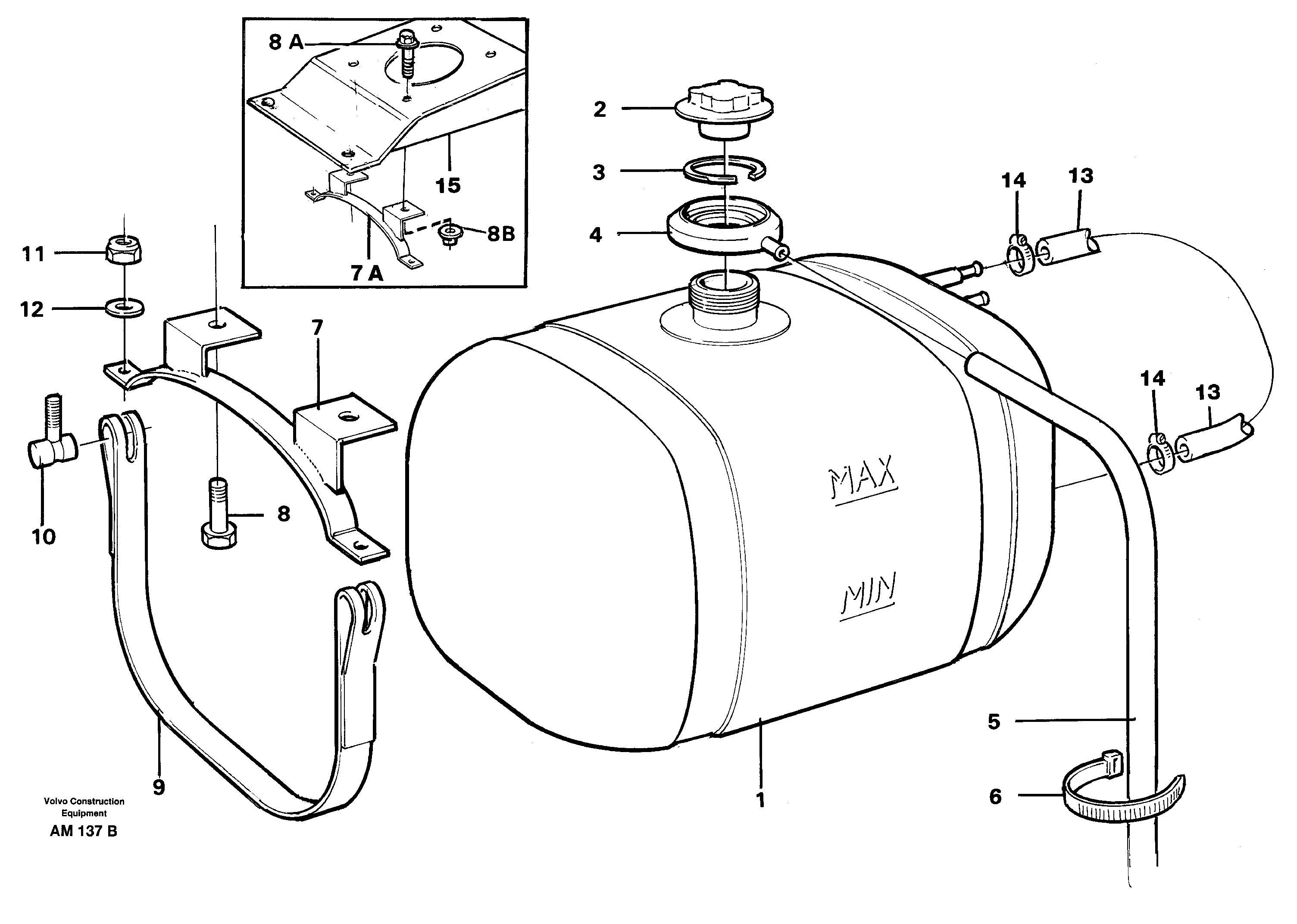 Expansion tank with bracket — volvo parts diagram