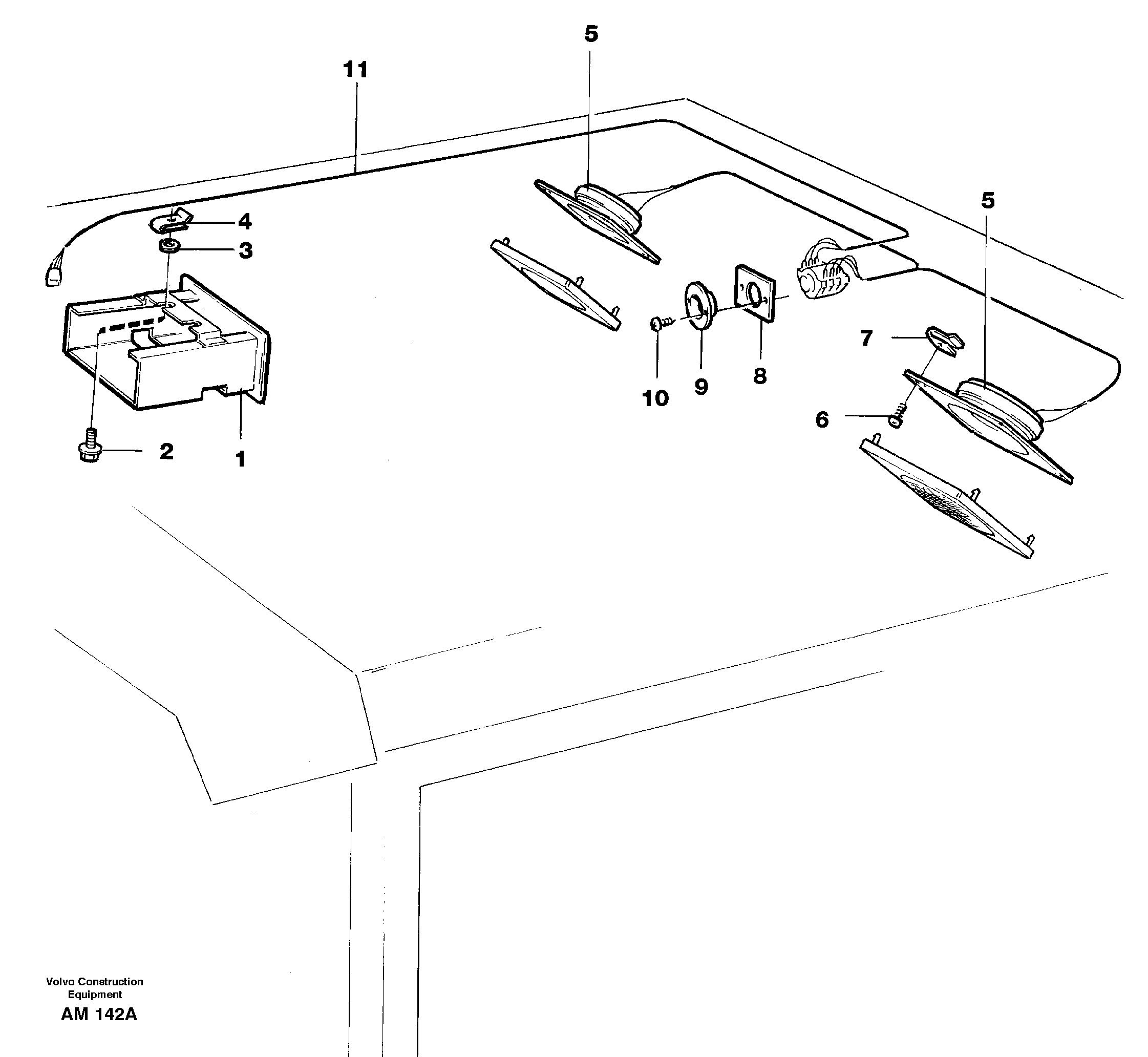 Radio bracket  91936 — volvo parts diagram