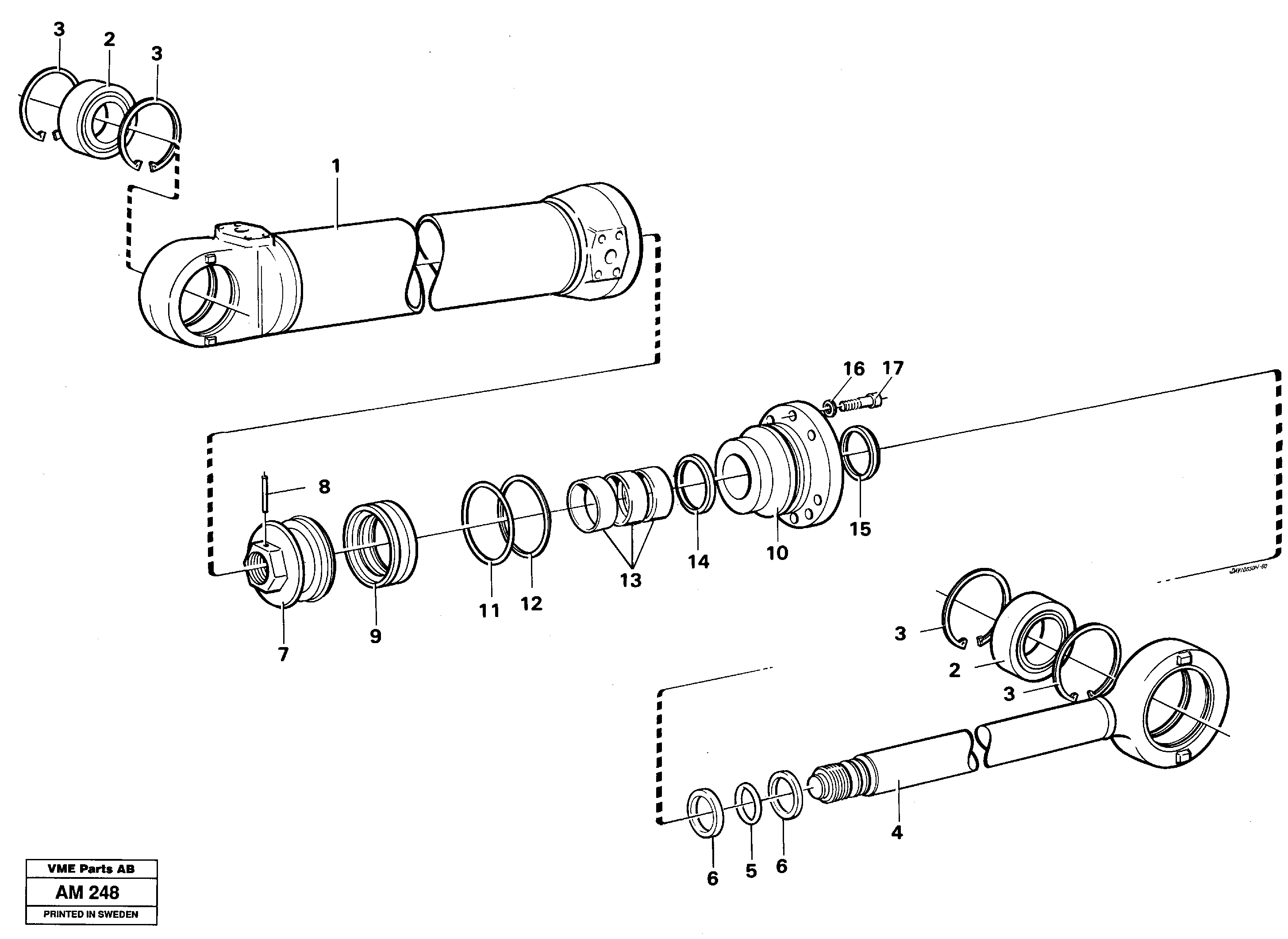 Hydraulic cylinder — volvo parts diagram