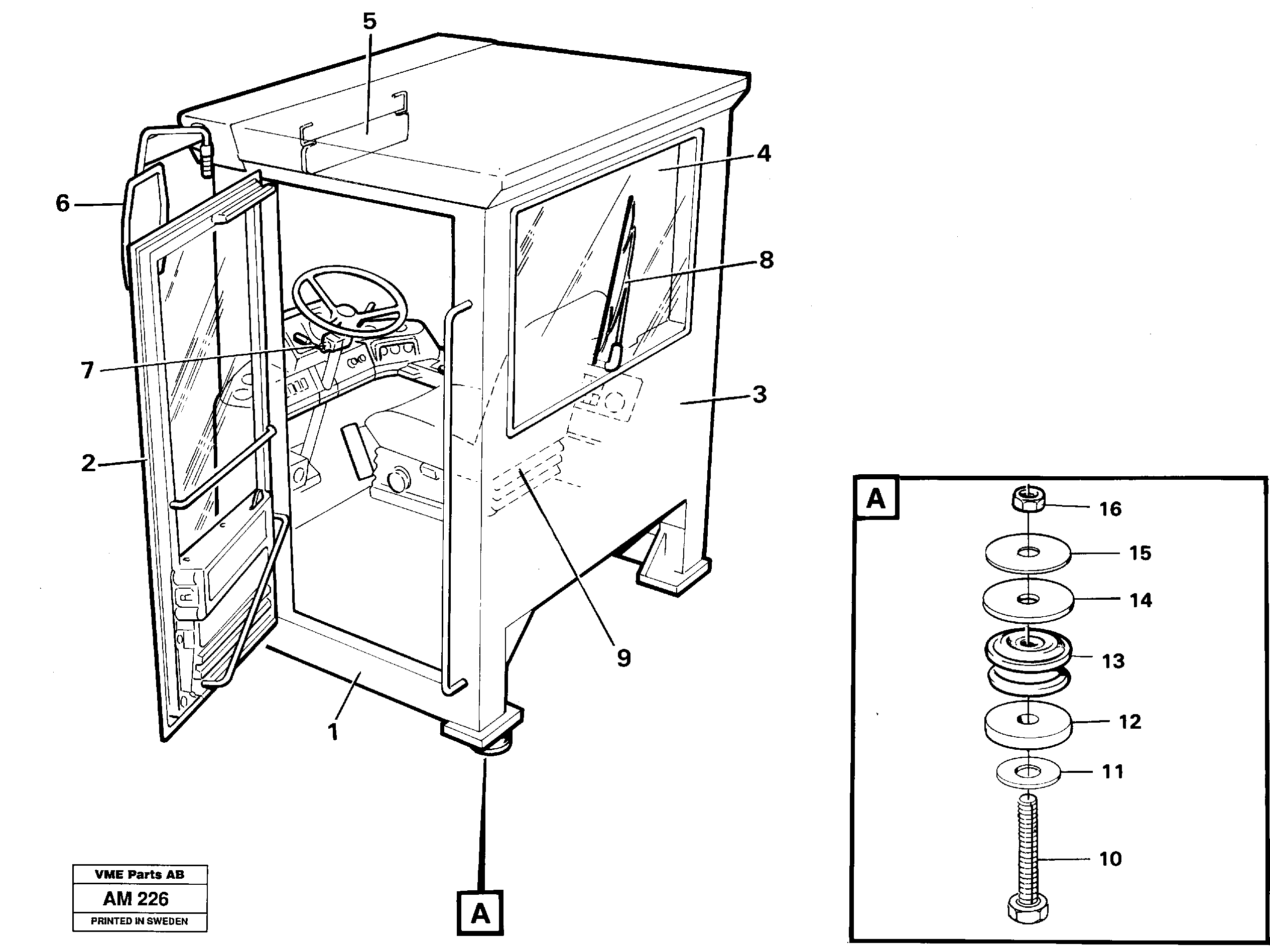 Operator's cab — volvo parts diagram