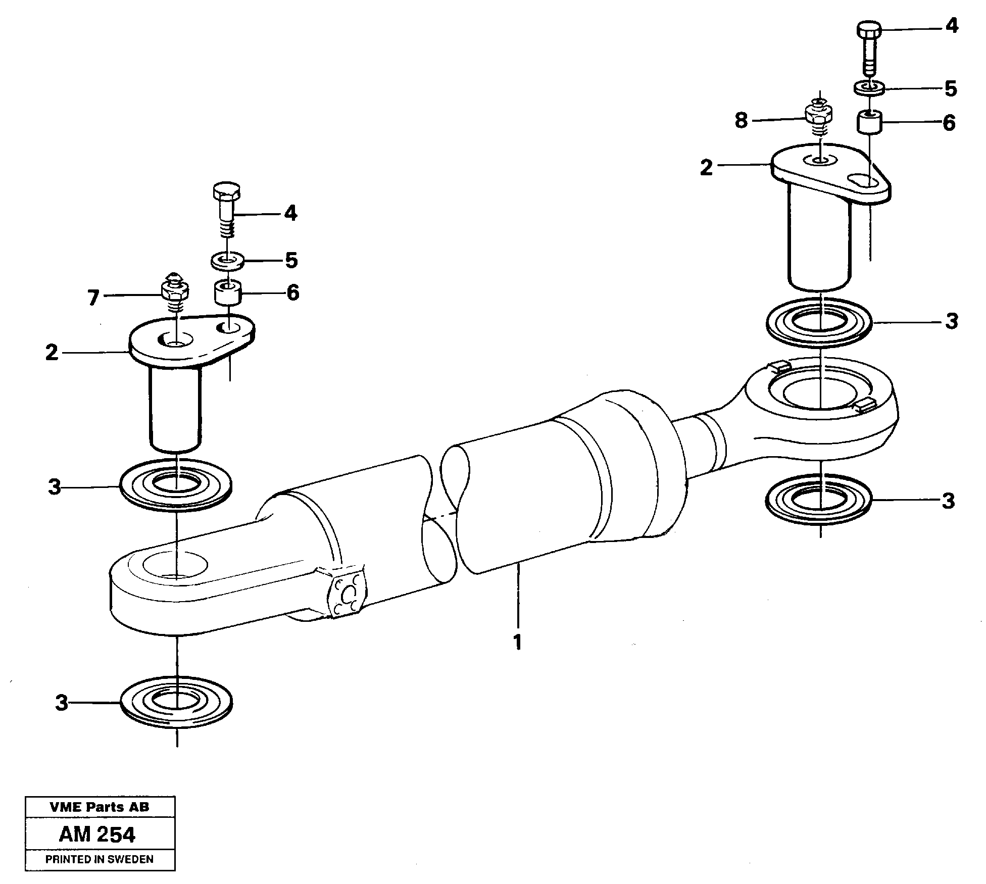 Hydraulic cylinder, assembly — volvo parts diagram