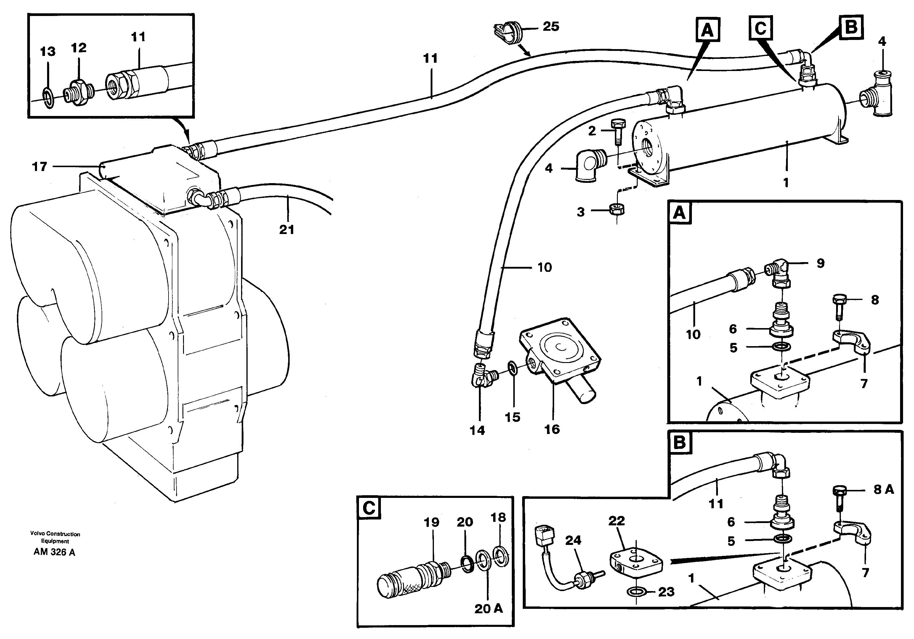 Oil cooler — volvo parts diagram