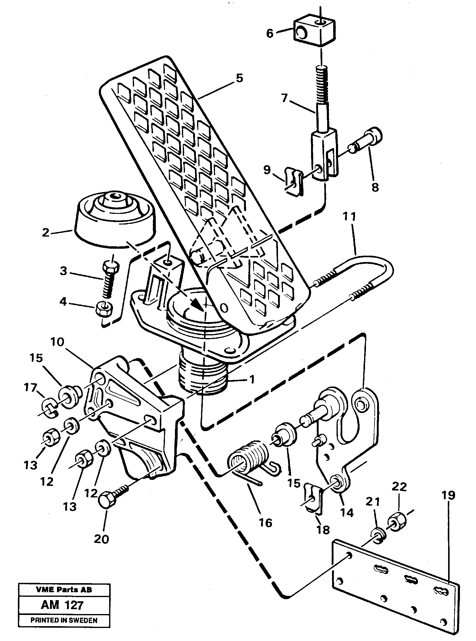 Accelerator pedal — volvo parts diagram