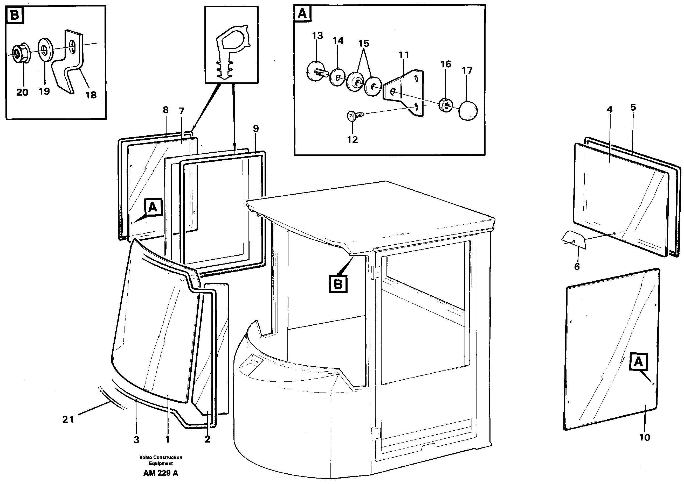 Glass panes — volvo parts diagram