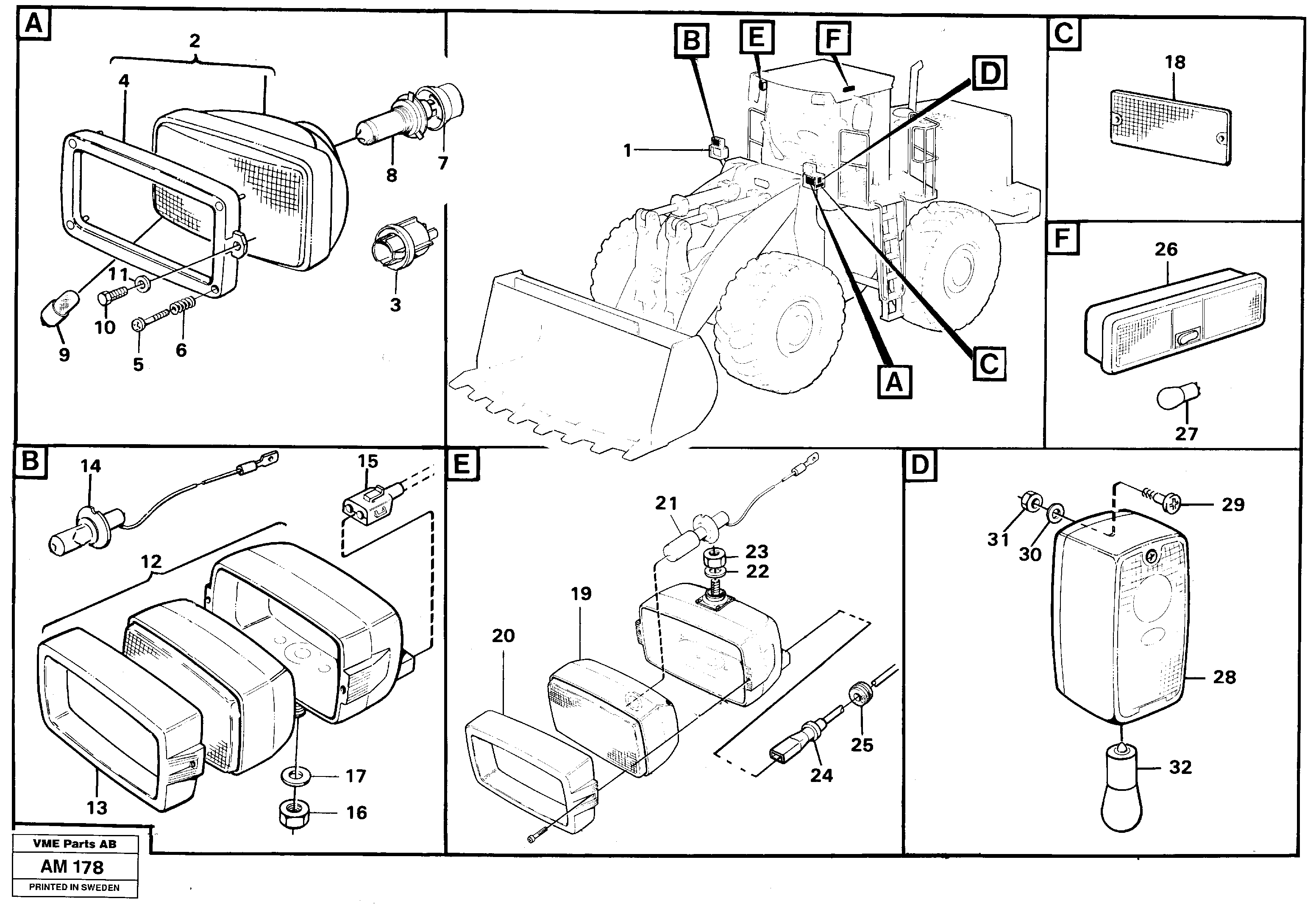 Lighting, front — volvo parts diagram