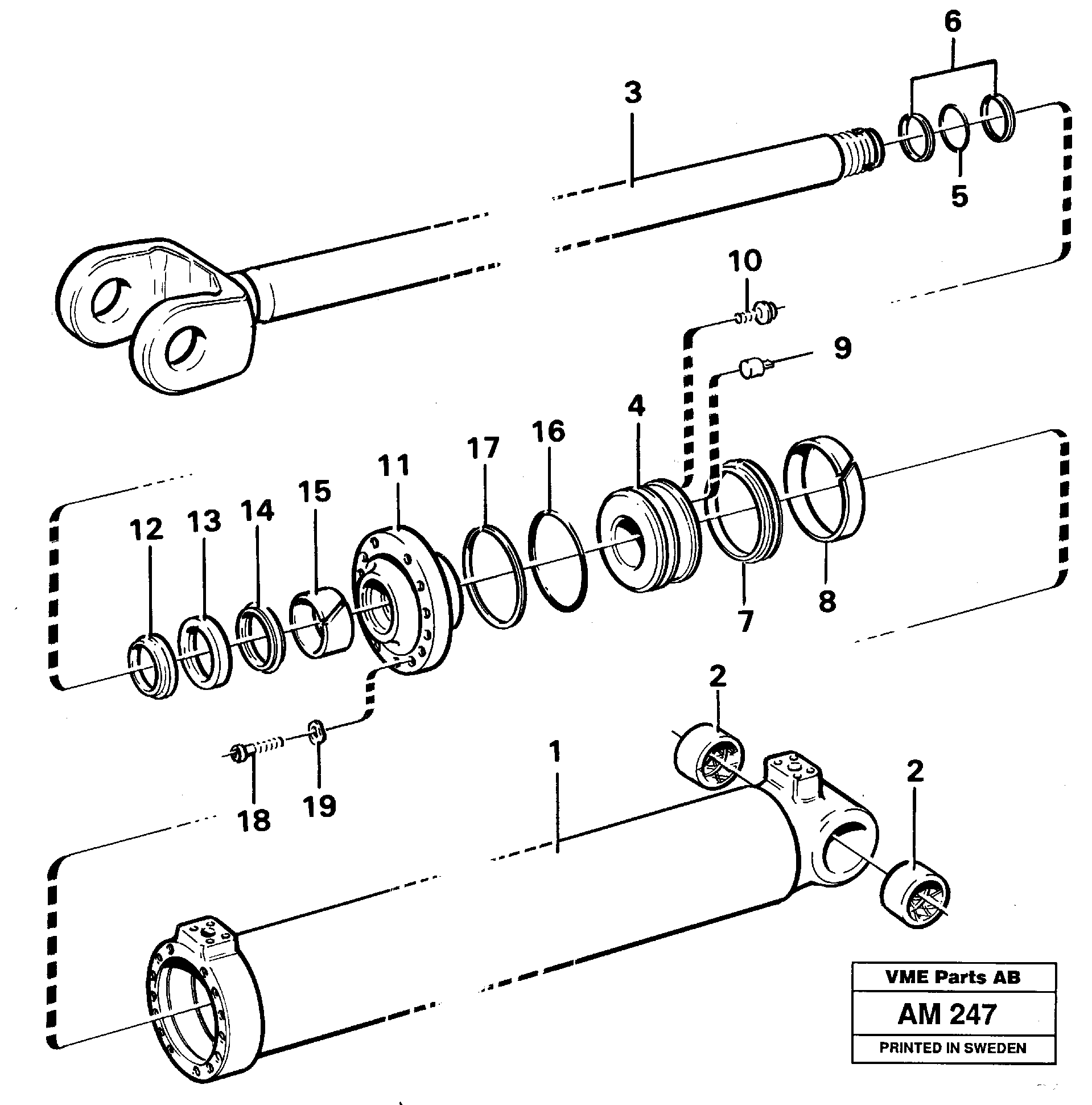 Hydraulic cylinder, lifting — volvo parts diagram