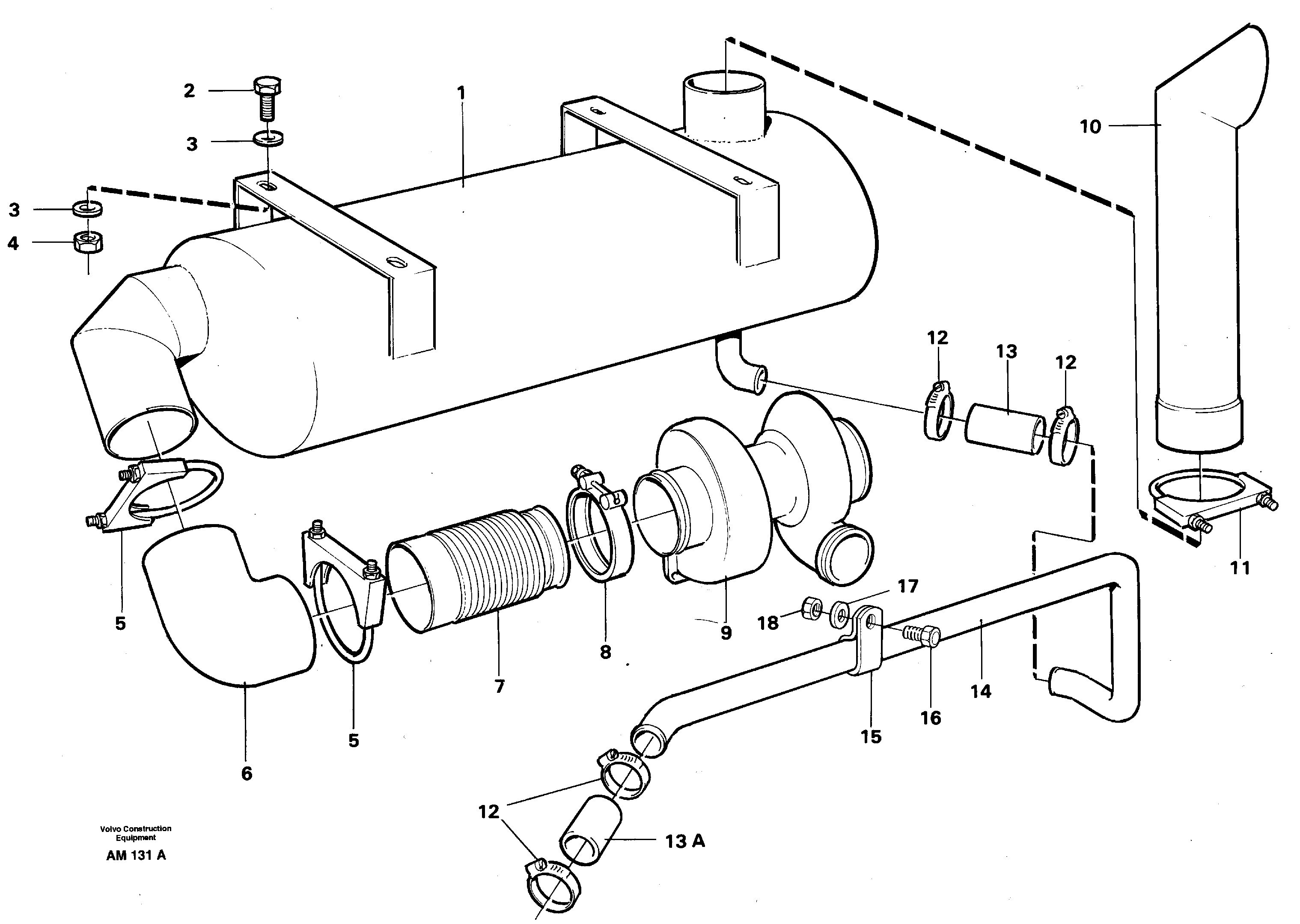 Exhaust system — volvo parts diagram