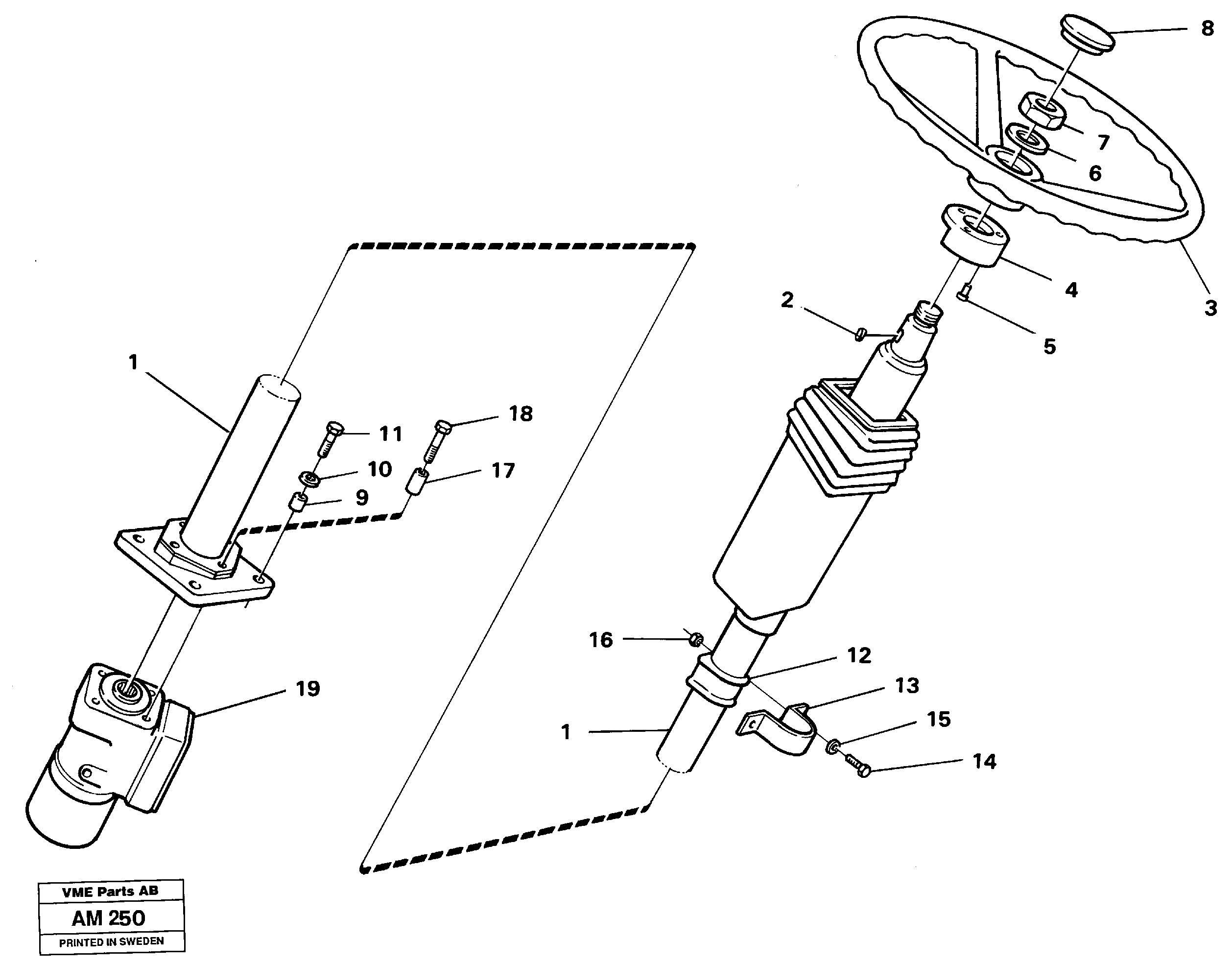 Steering column assembly — volvo parts diagram