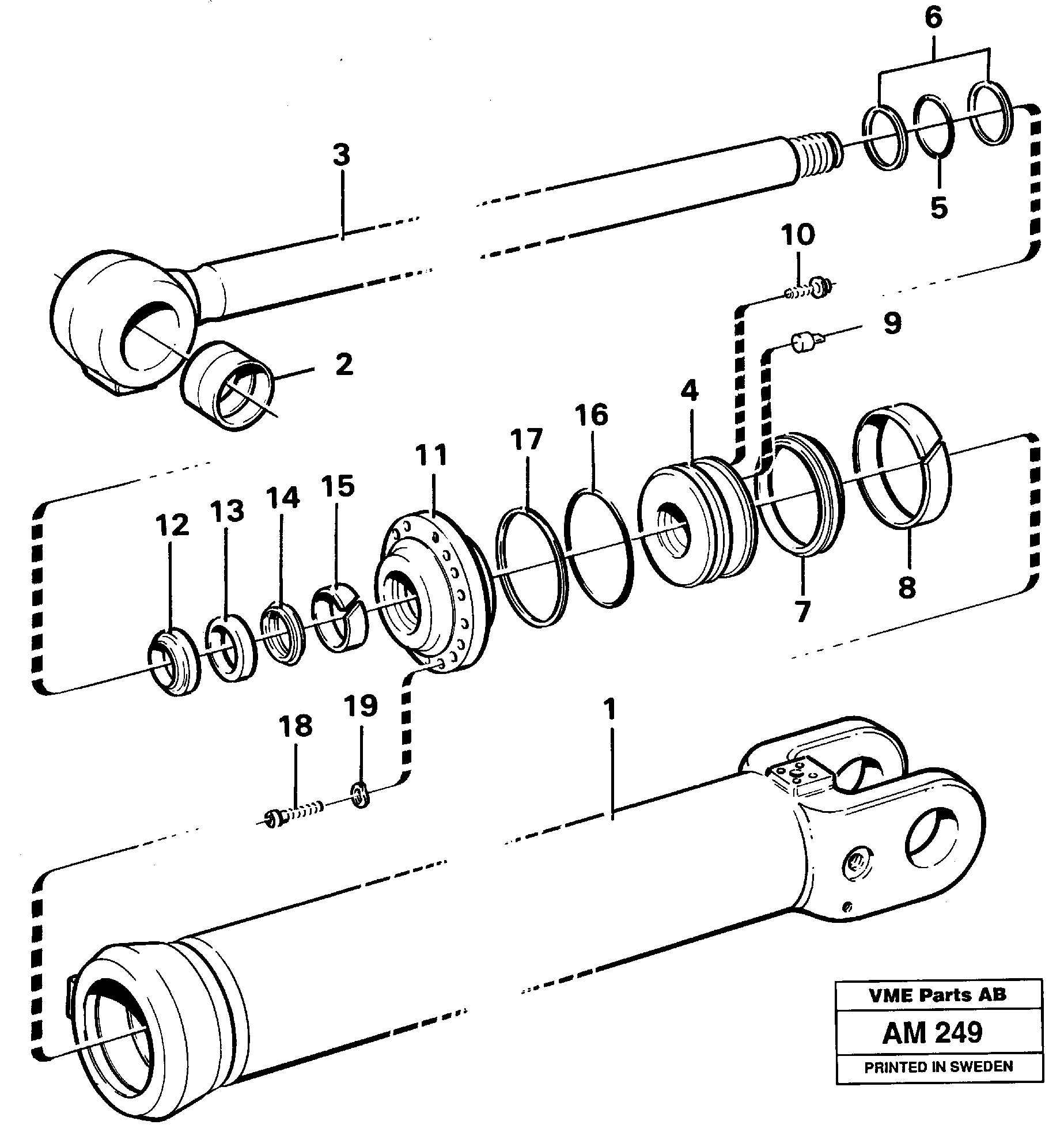 Hydraulic cylinder, tilting — volvo parts diagram