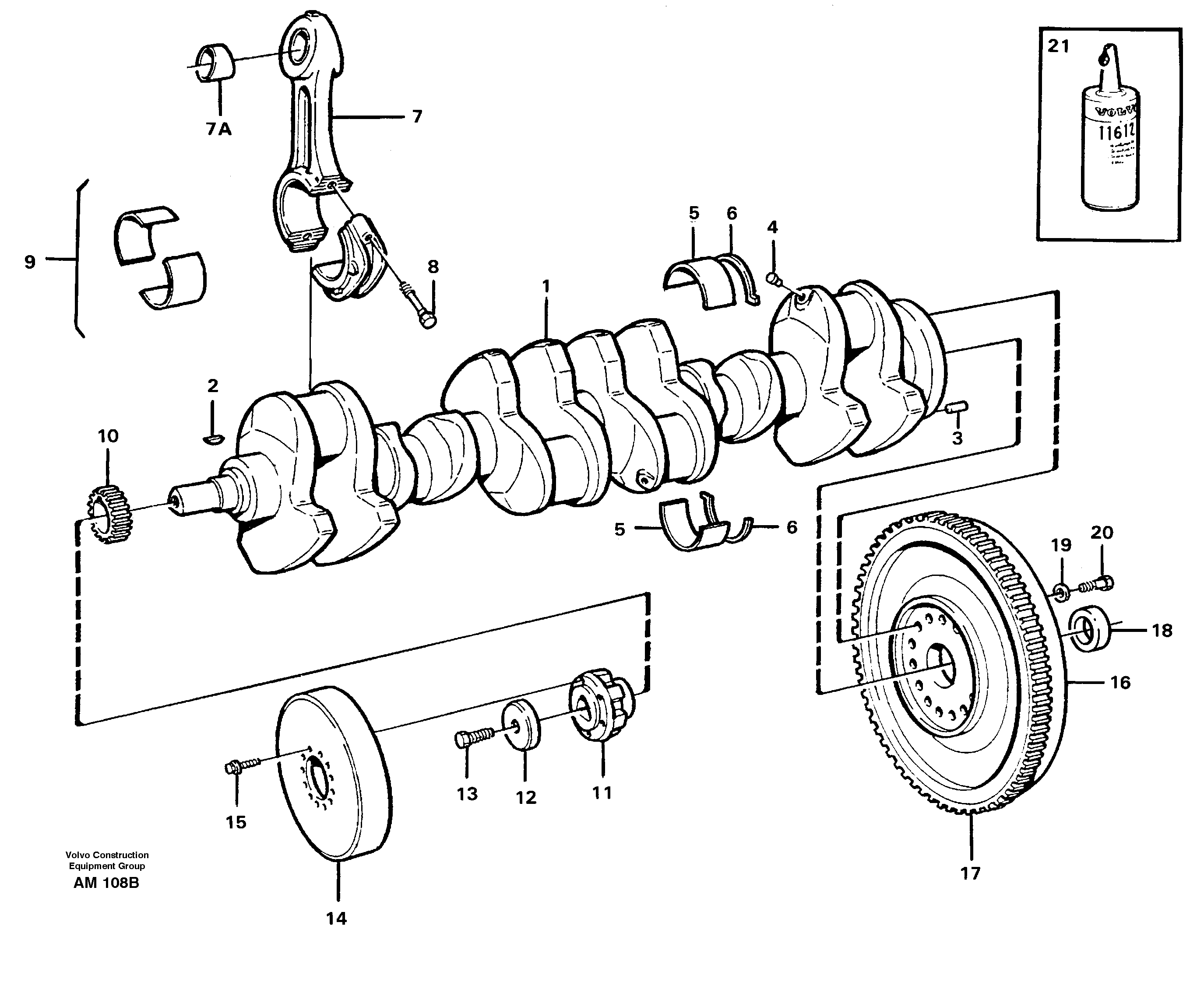 Crankshaft and related parts — volvo parts diagram